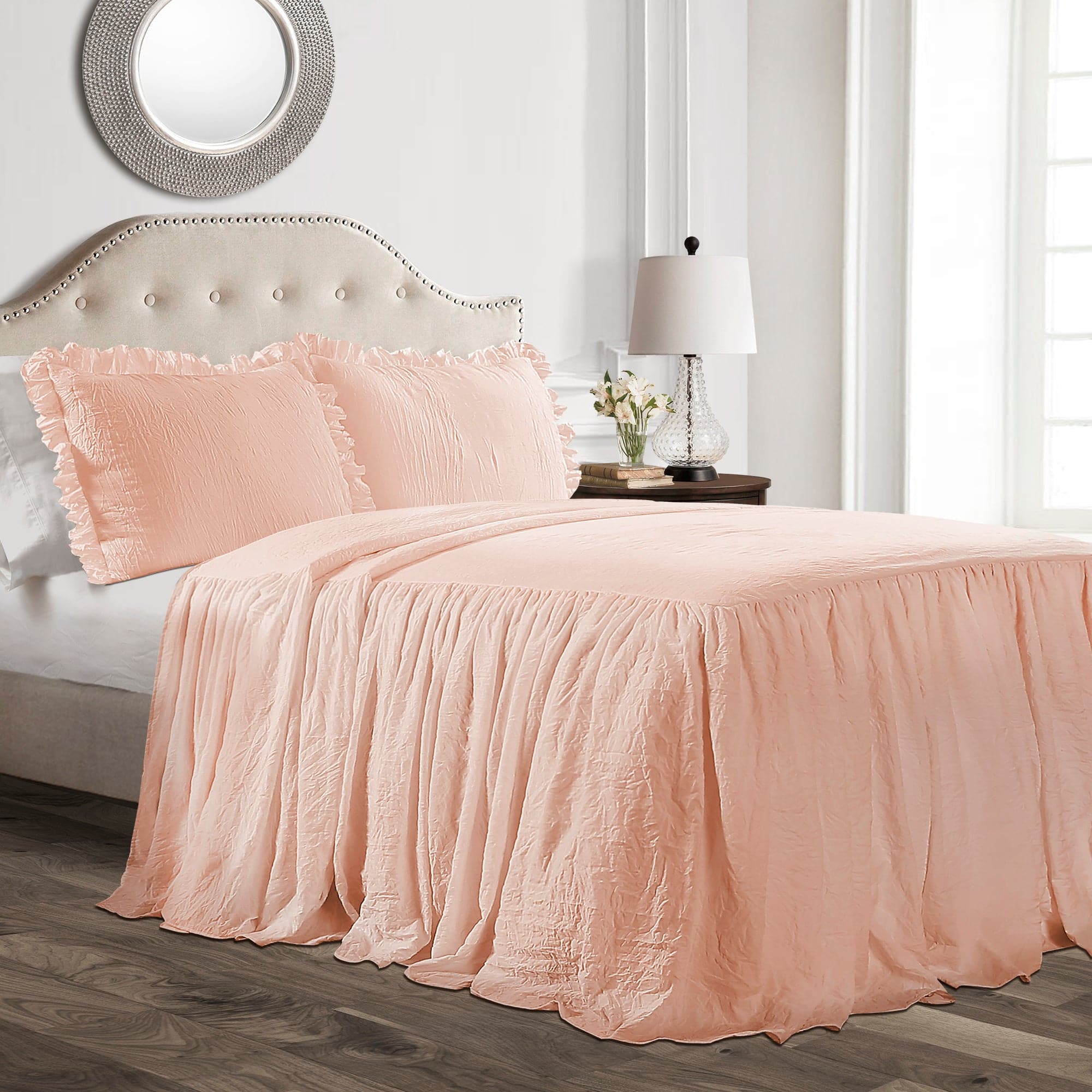 Ruffle Skirt Bedspread Set-Tolkye