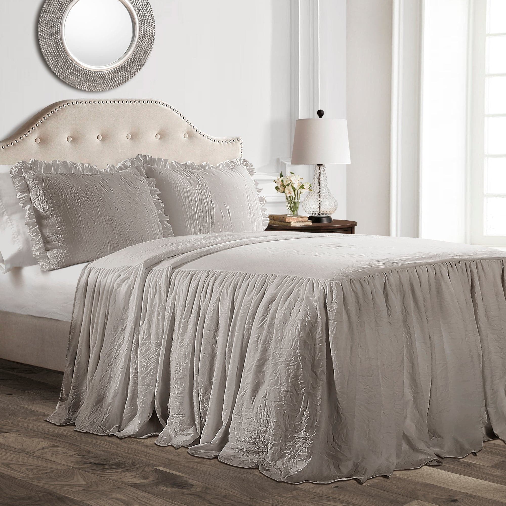 Ruffle Skirt Bedspread Set-Tolkye