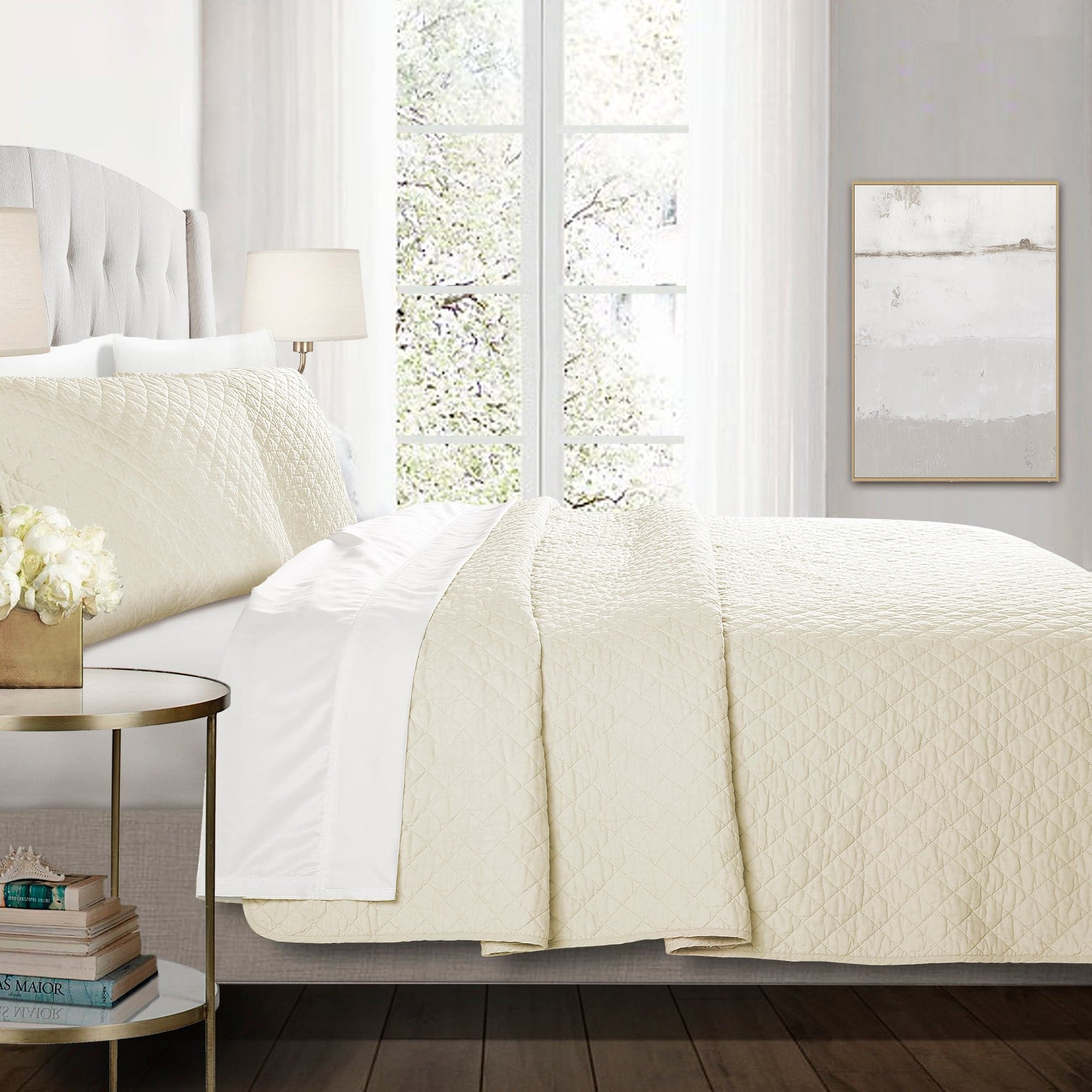 Ava Diamond Oversized Cotton Quilt Set-Tolkye
