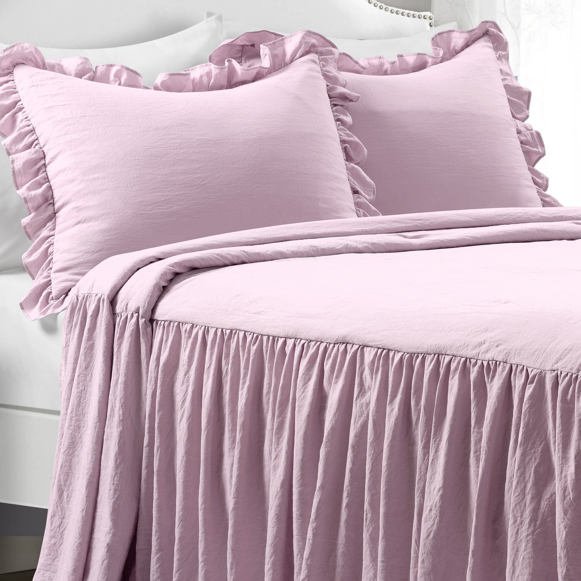 Ruffle Skirt Bedspread Set-Tolkye