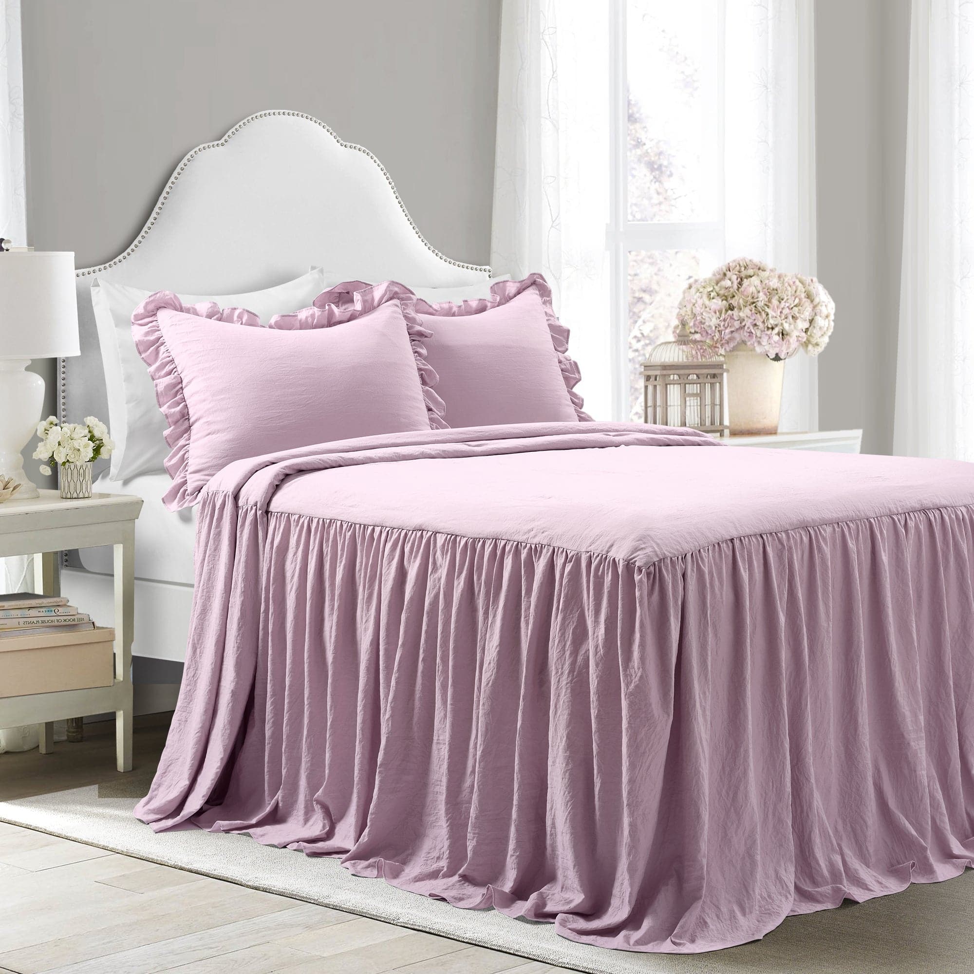 Ruffle Skirt Bedspread Set-Tolkye