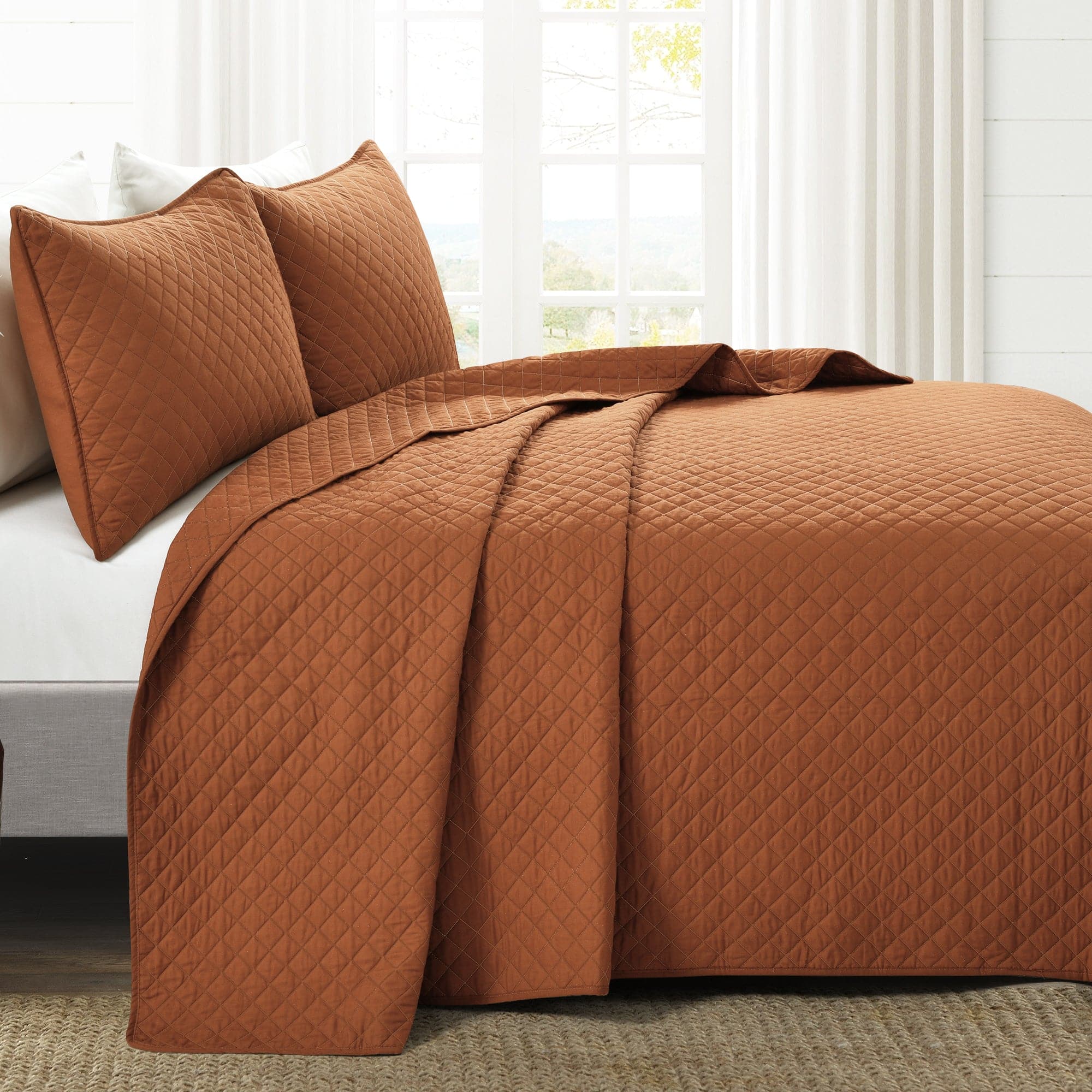 Ava Diamond Oversized Cotton Quilt Set-Tolkye