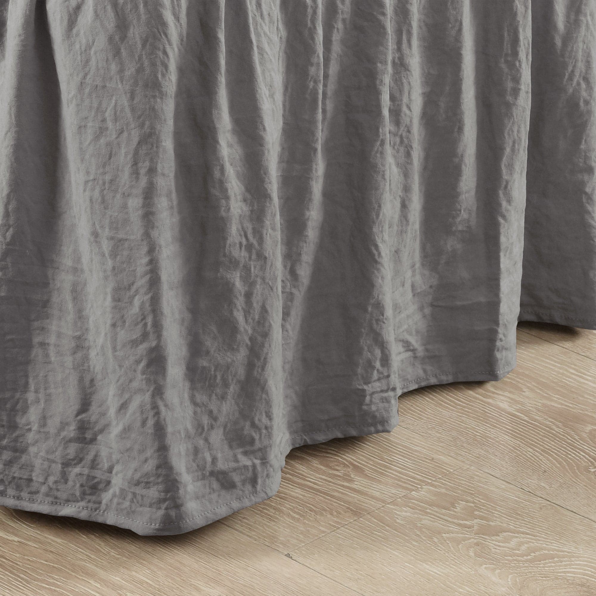 Ruched Ruffle Elastic Easy Wrap Around Bed Skirt-Tolkye