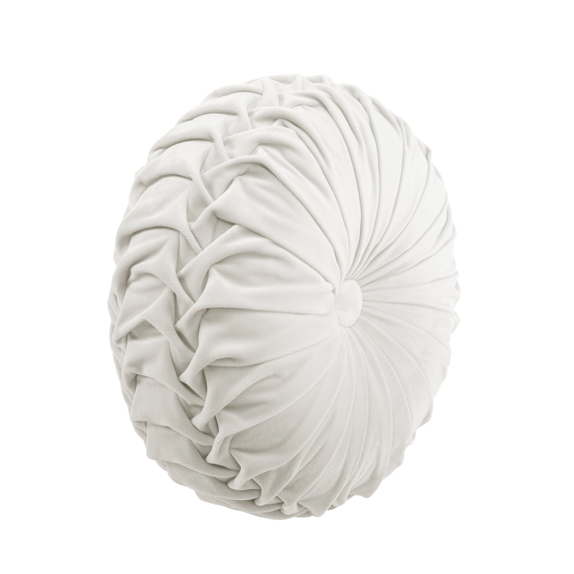 Round Pleated Soft Velvet Throw Pillow-Tolkye