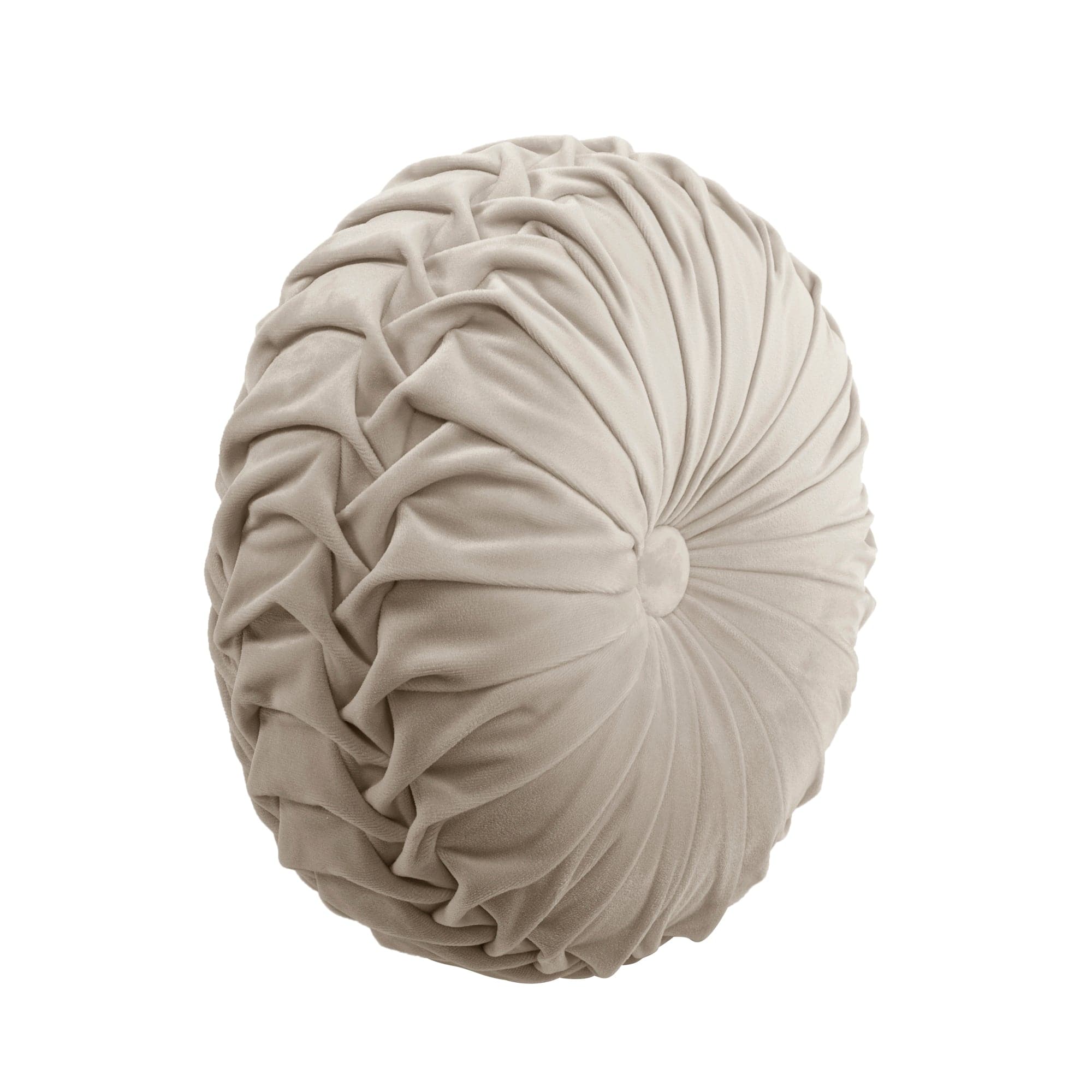 Round Pleated Soft Velvet Throw Pillow-Tolkye