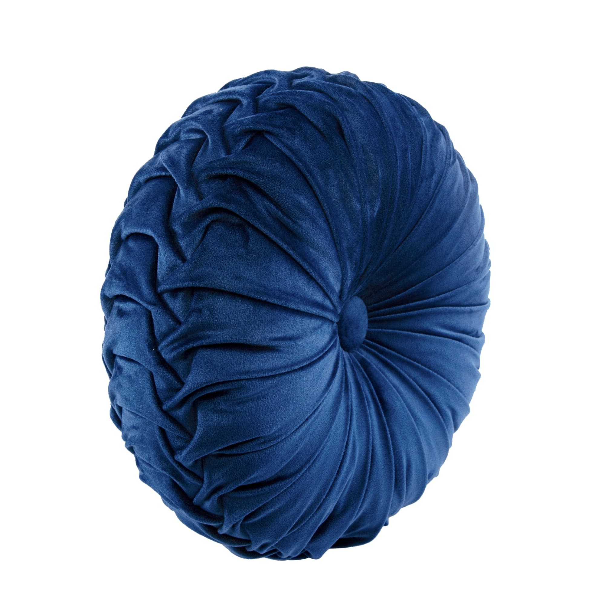 Round Pleated Soft Velvet Throw Pillow-Tolkye
