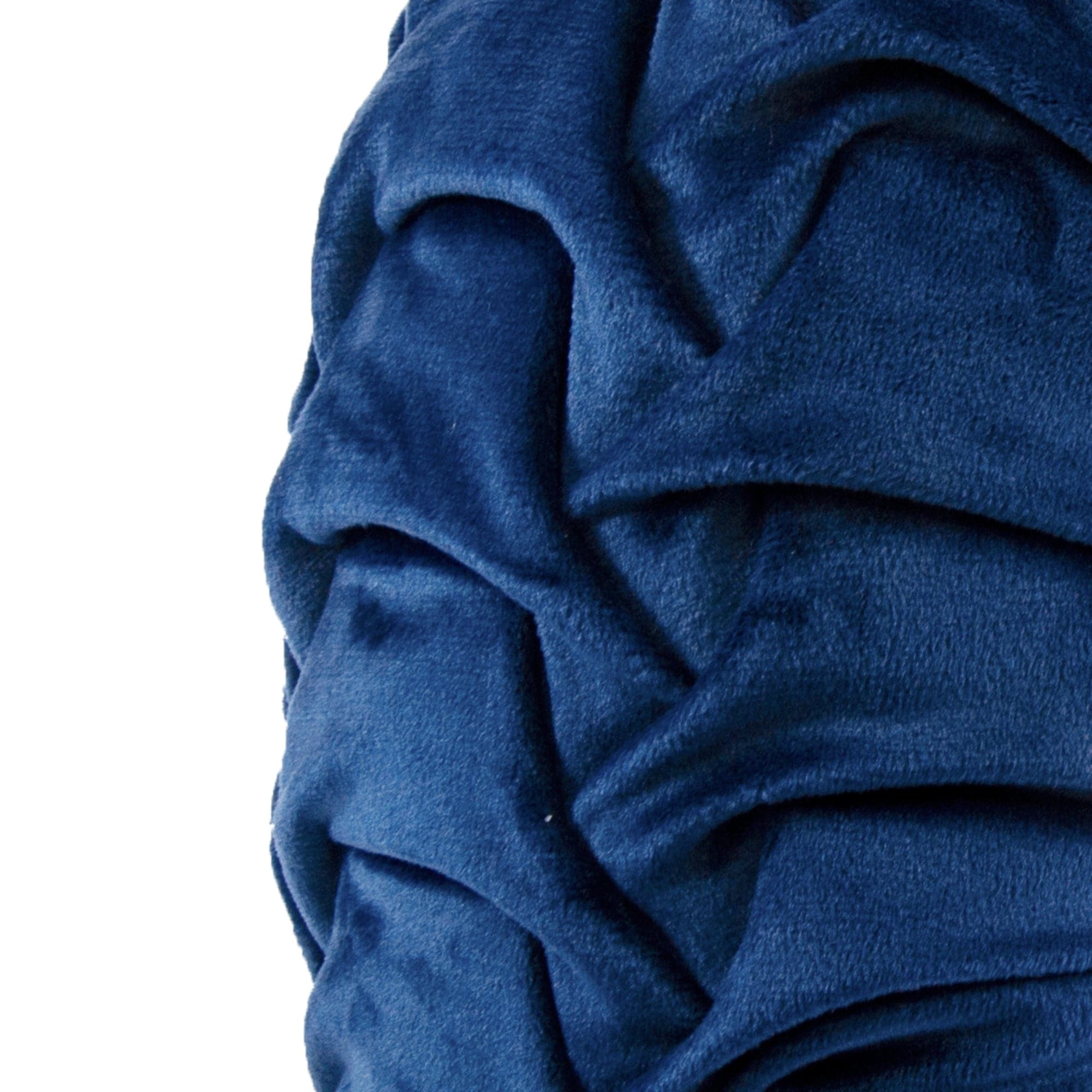 Round Pleated Soft Velvet Throw Pillow-Tolkye