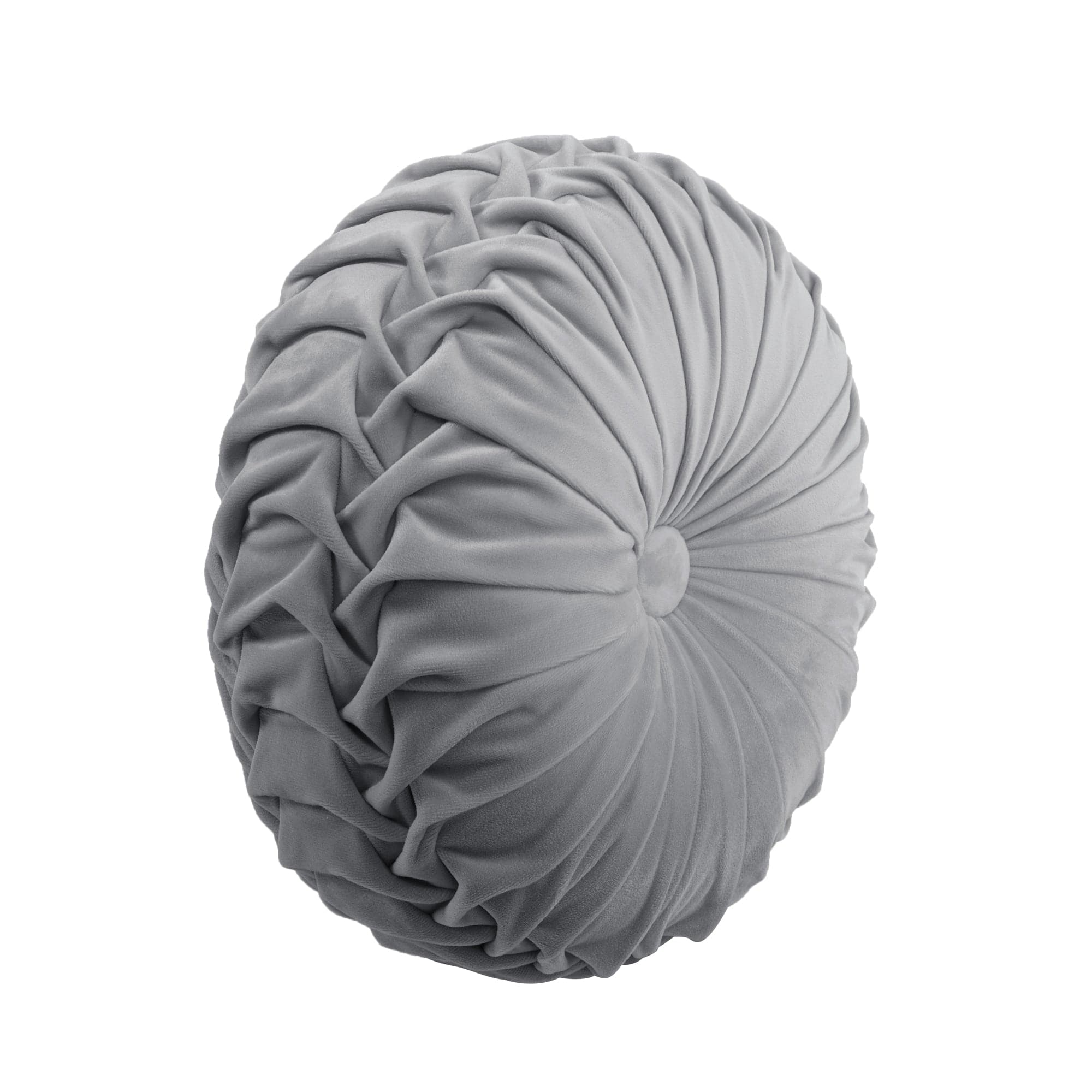 Round Pleated Soft Velvet Throw Pillow-Tolkye