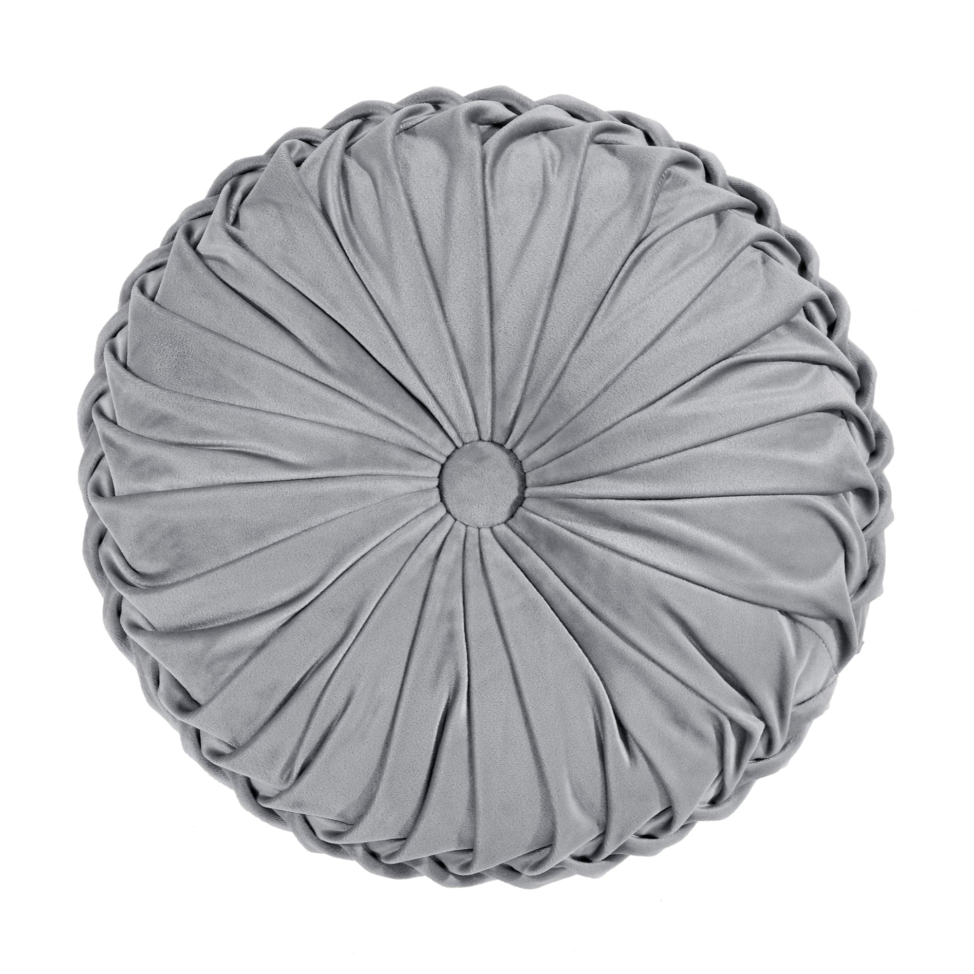 Round Pleated Soft Velvet Throw Pillow-Tolkye