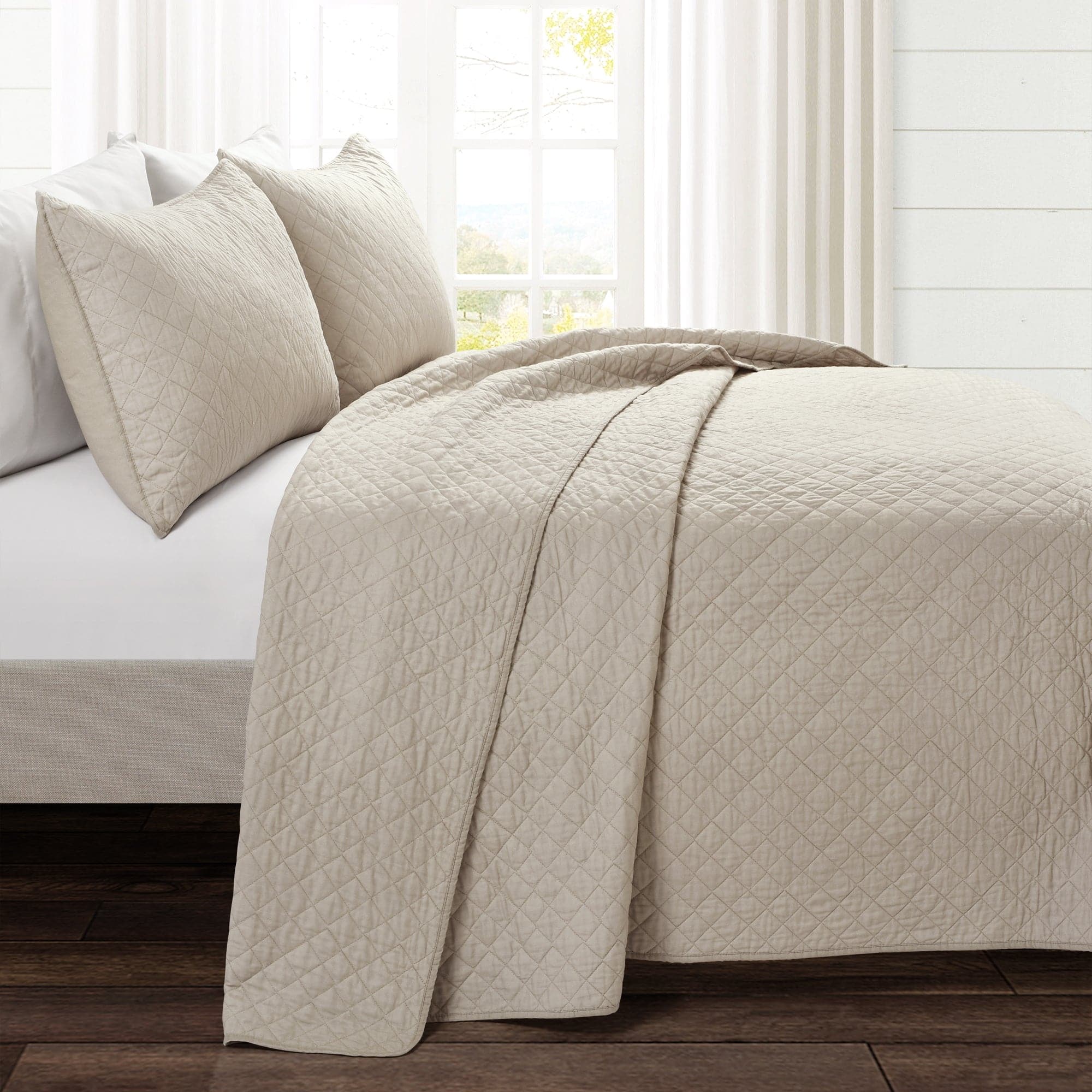 Ava Diamond Oversized Cotton Quilt Set-Tolkye