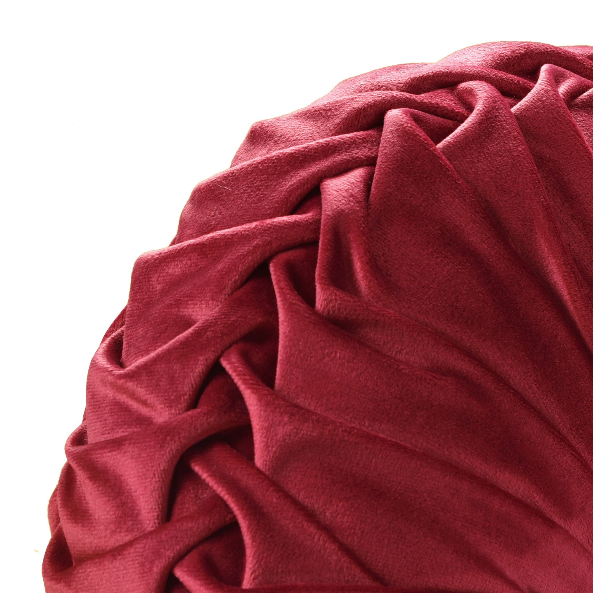 Round Pleated Soft Velvet Throw Pillow-Tolkye