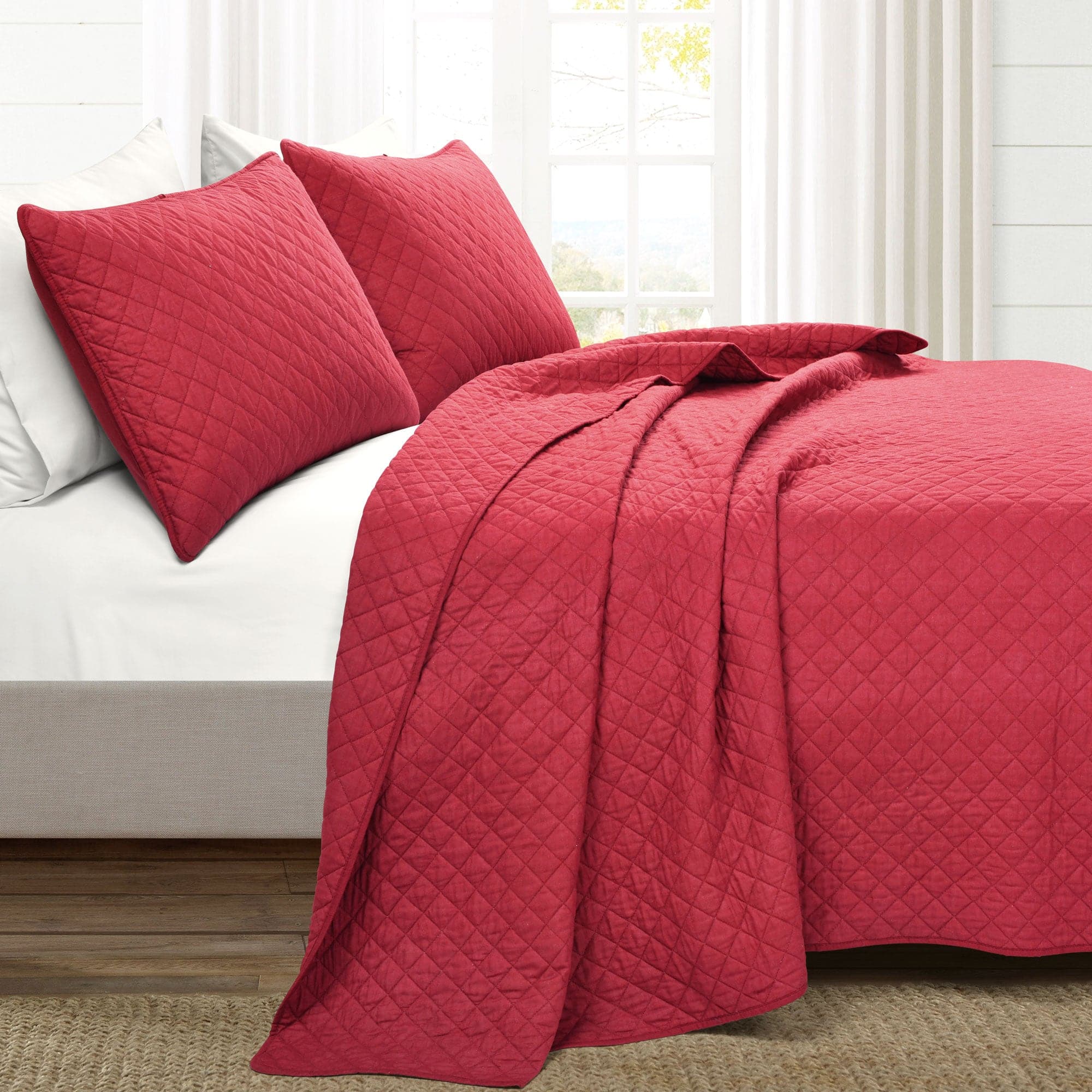 Ava Diamond Oversized Cotton Quilt Set-Tolkye