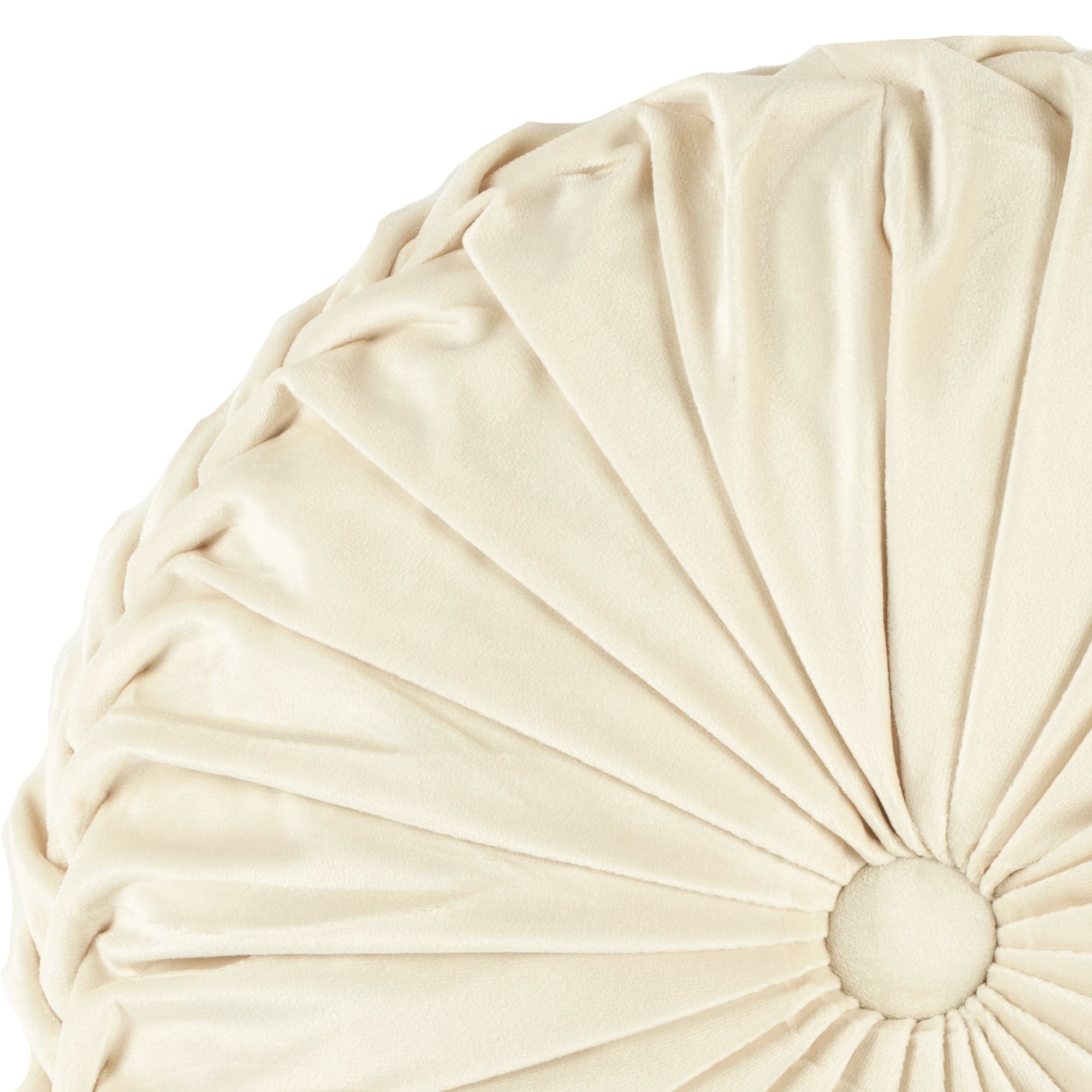 Round Pleated Soft Velvet Throw Pillow-Tolkye