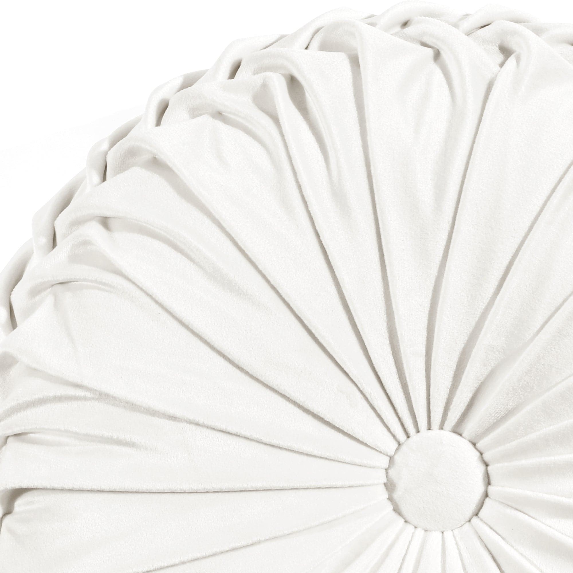 Round Pleated Soft Velvet Throw Pillow-Tolkye