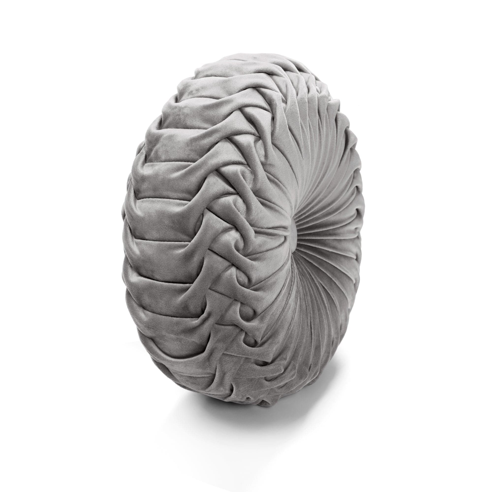 Round Pleated Soft Velvet Throw Pillow-Tolkye