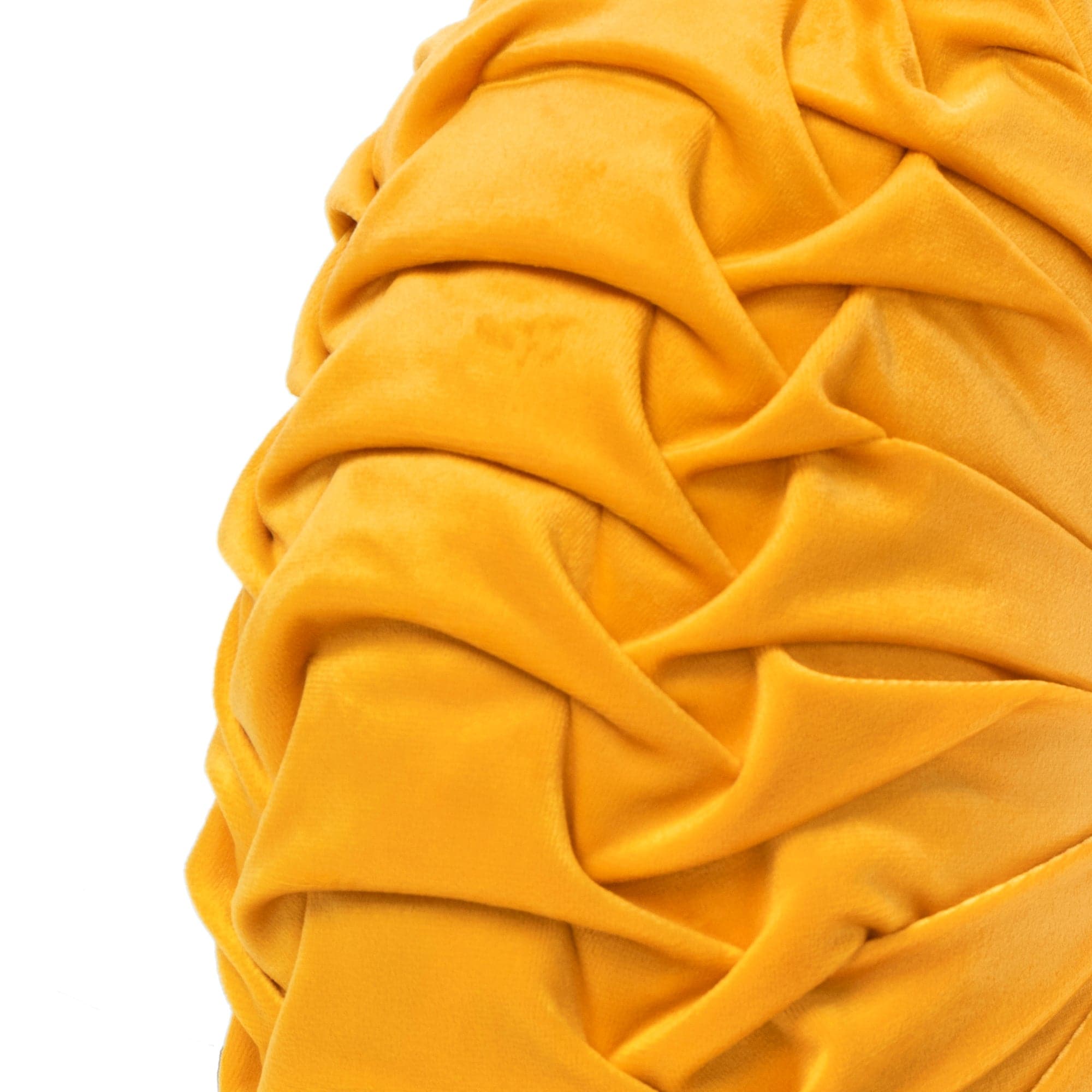 Round Pleated Soft Velvet Throw Pillow-Tolkye