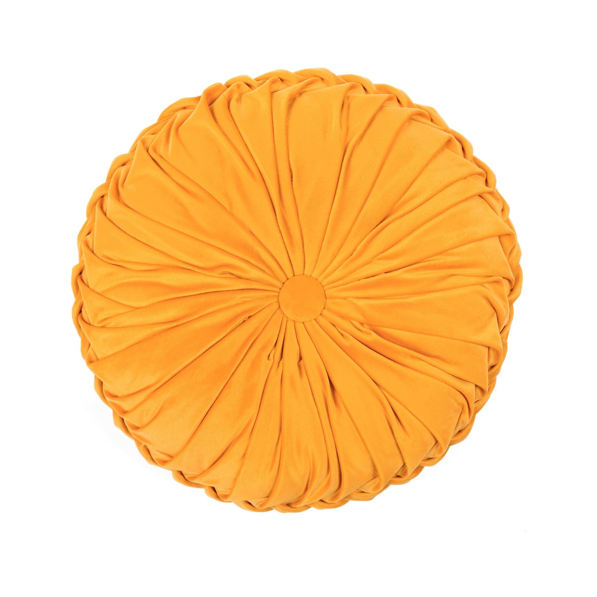 Round Pleated Soft Velvet Throw Pillow-Tolkye