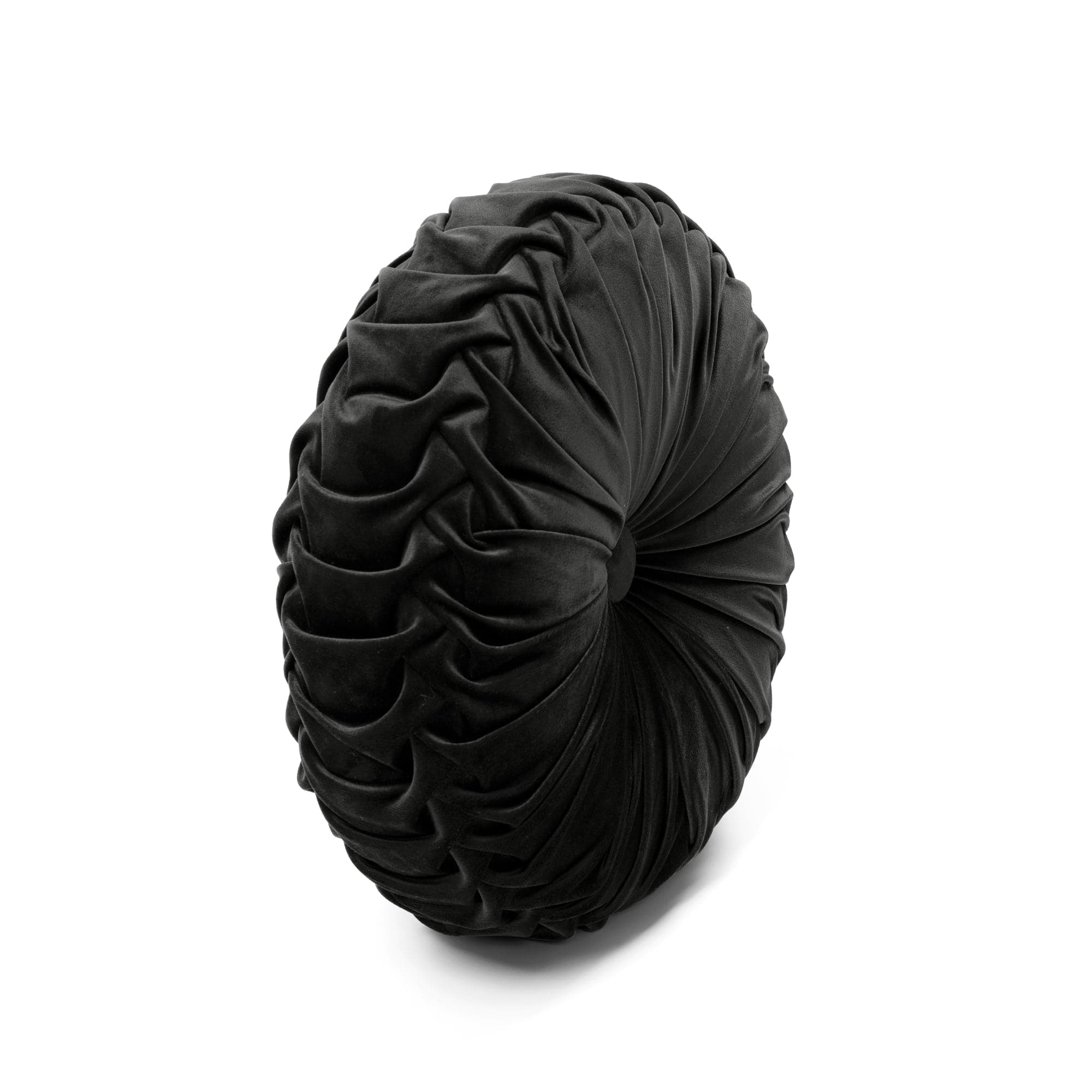 Round Pleated Soft Velvet Throw Pillow-Tolkye