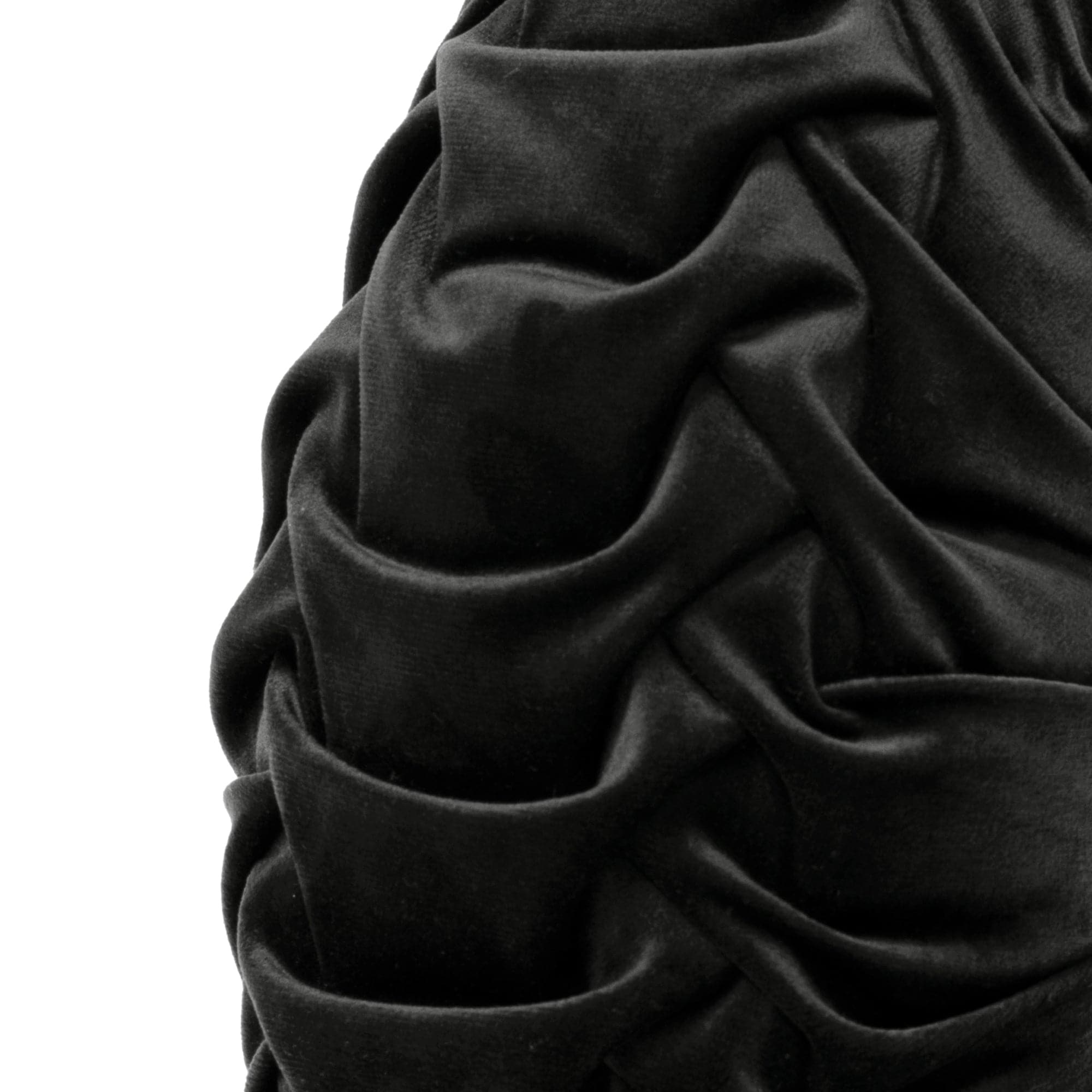 Round Pleated Soft Velvet Throw Pillow-Tolkye