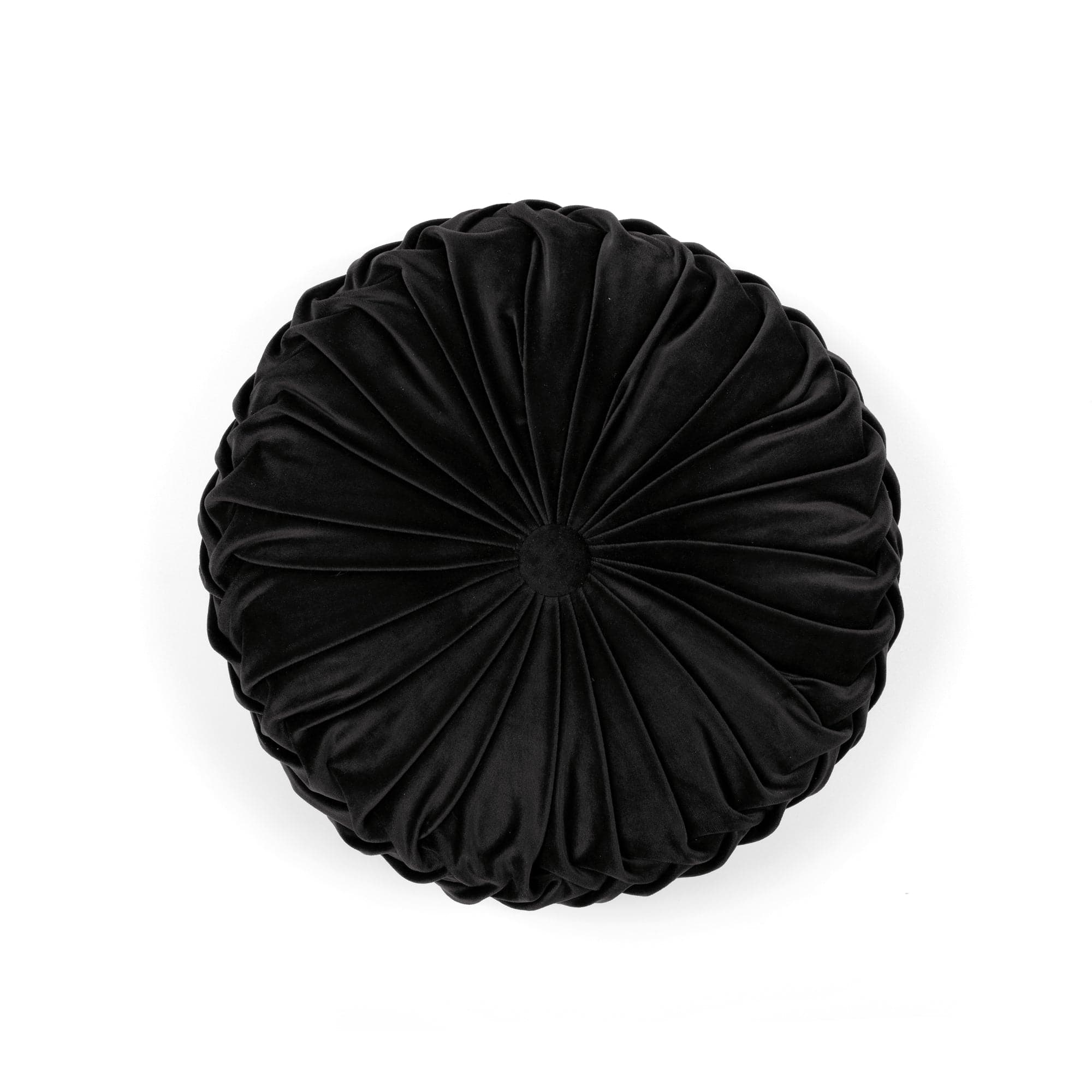 Round Pleated Soft Velvet Throw Pillow-Tolkye