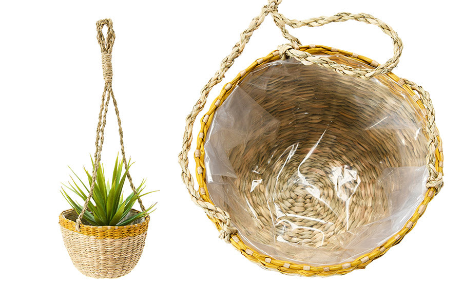 Hand-Woven Hanging Seagrass Planter
