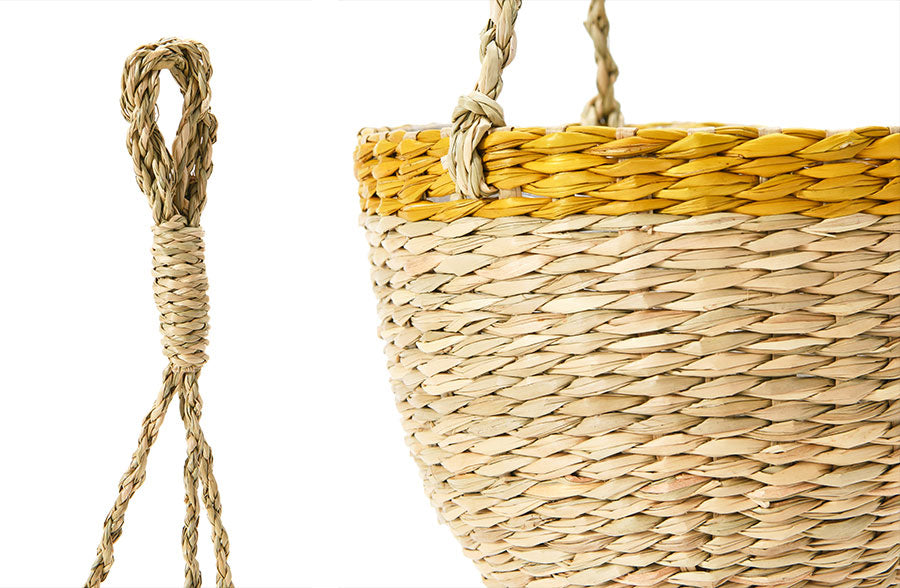 Hand-Woven Hanging Seagrass Planter