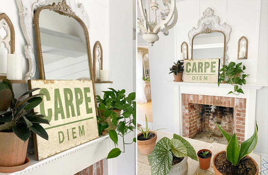 25.5" Distressed Carpe Diem Wooden Wall Décor