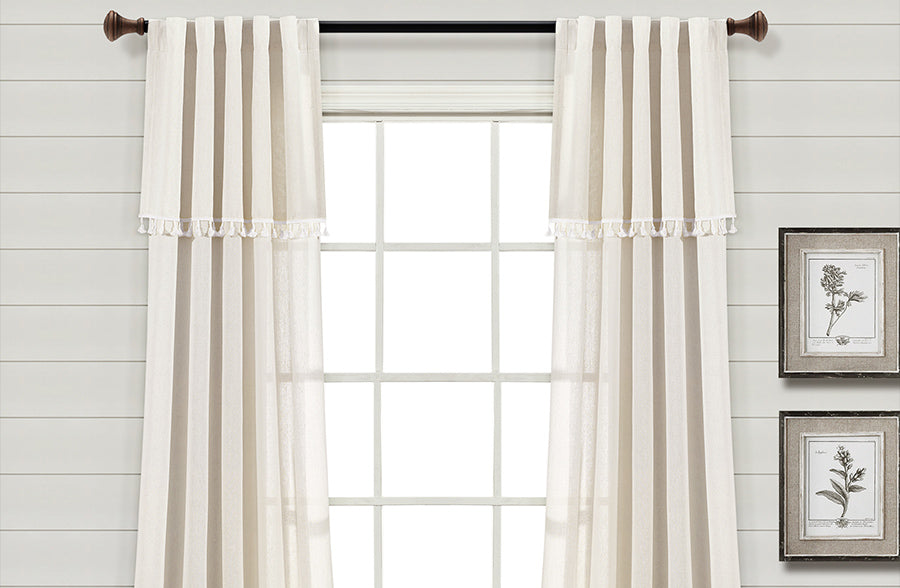 Curtain Panel Set with Tassel Detail, Pick Your Color