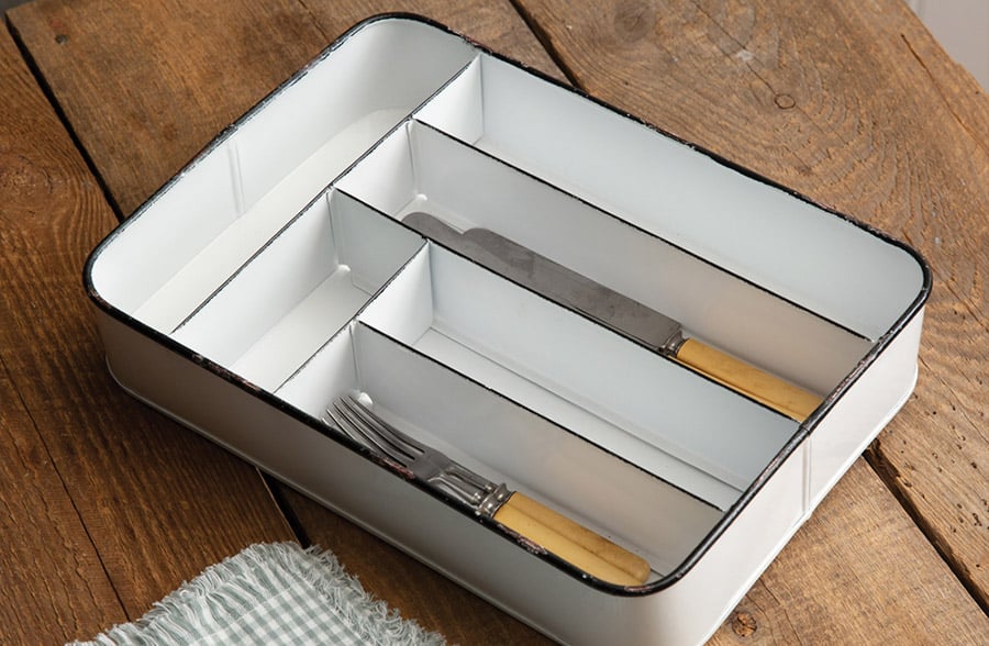 Chippy Enamel Cutlery Tray