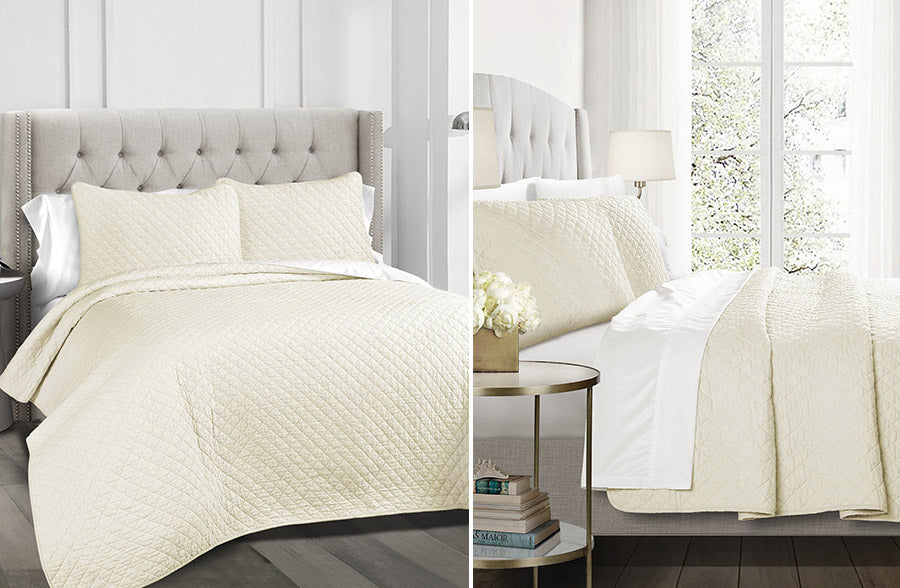 Hand Made Reversible Patchwork Quilt with 2 Shams,  Pick Your Size/Color