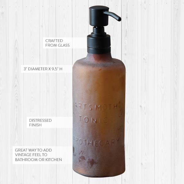 Amber Brown Tinted Soap Dispenser