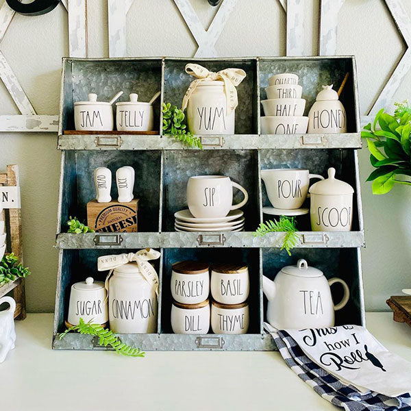 LARGE Galvanized Cubby Wall Unit