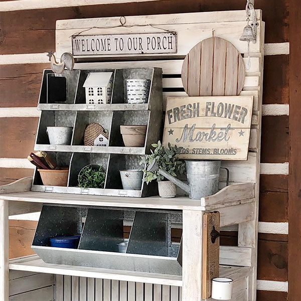 LARGE Galvanized Cubby Wall Unit