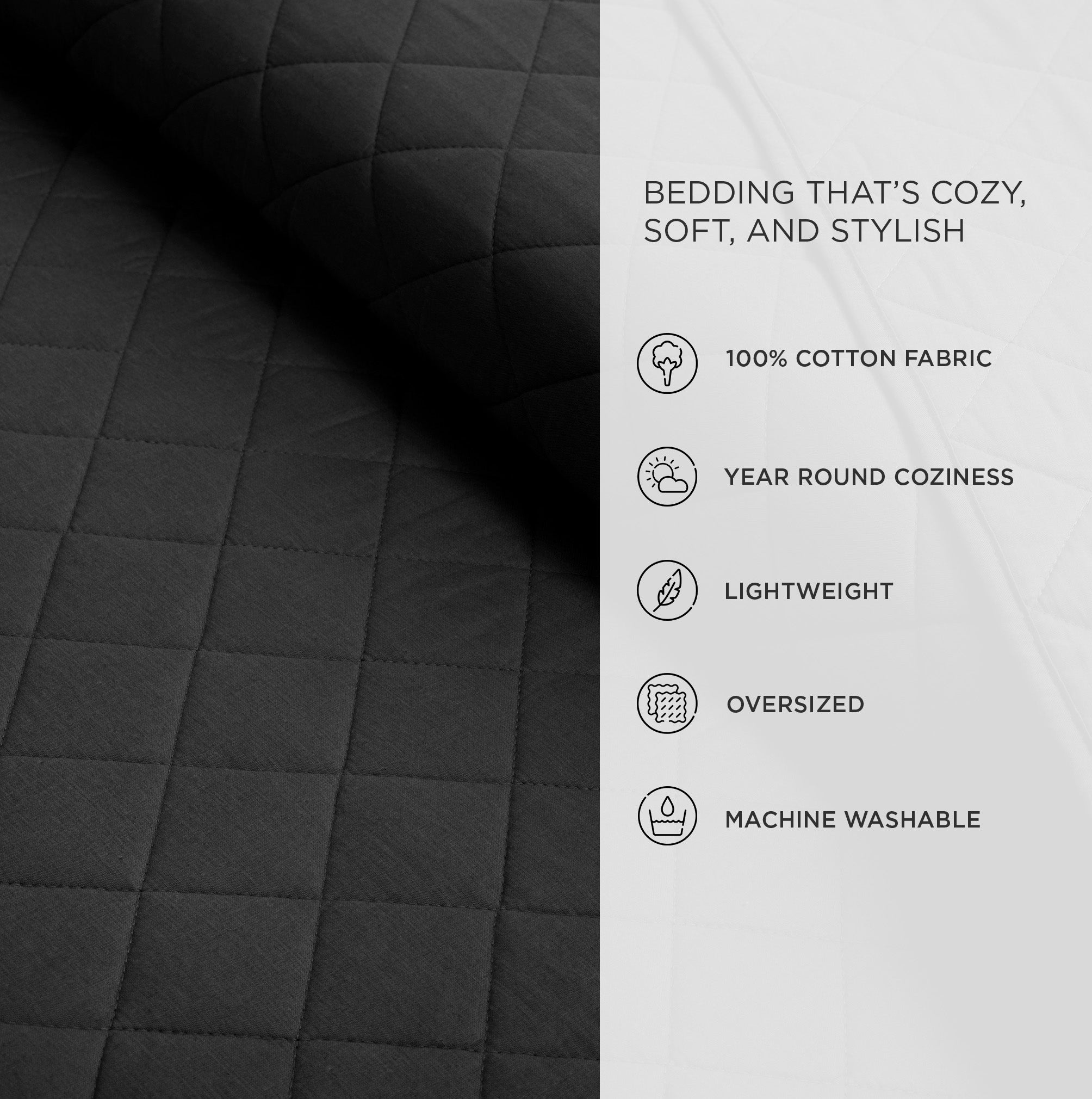 Ava Diamond Oversized Cotton Quilt Set-Tolkye