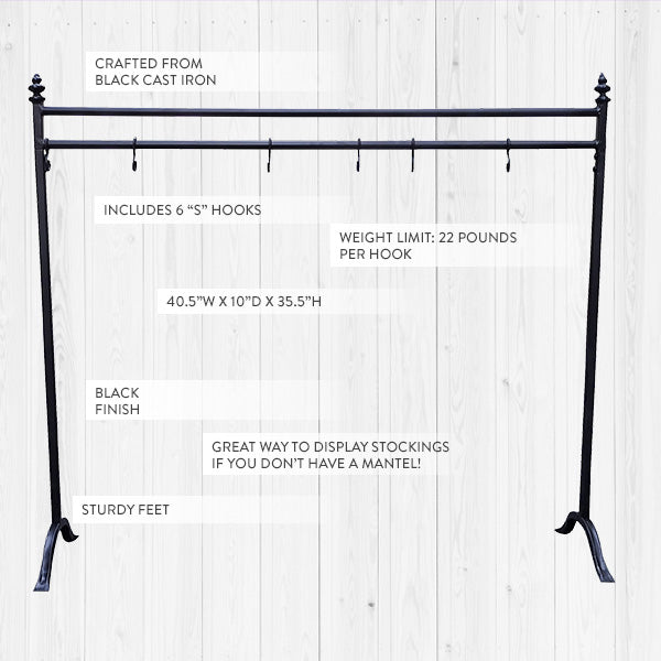 Black Cast Iron Stocking Holder