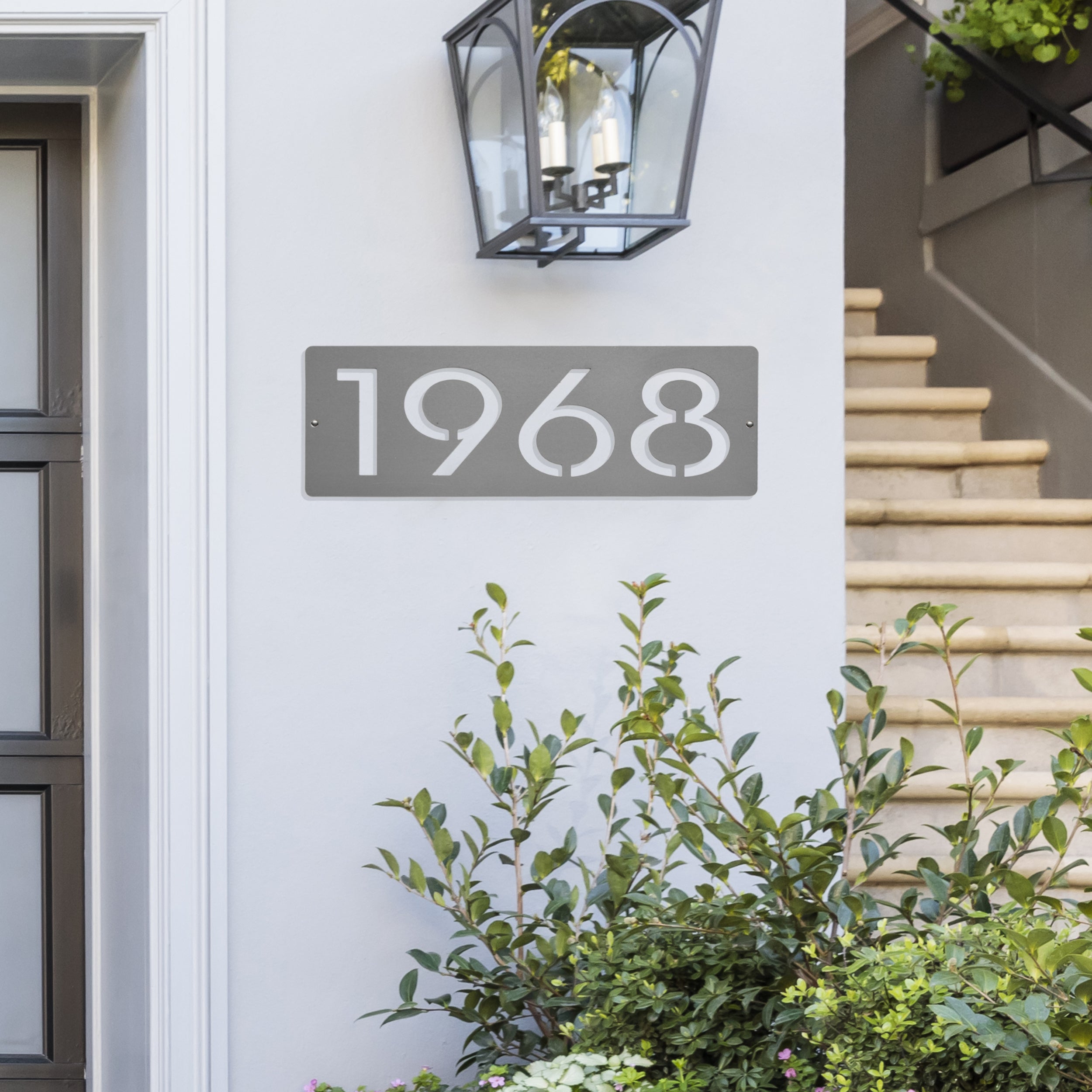 Cider House Rectangular Address Plaque - Metal Horizontal House Numbers