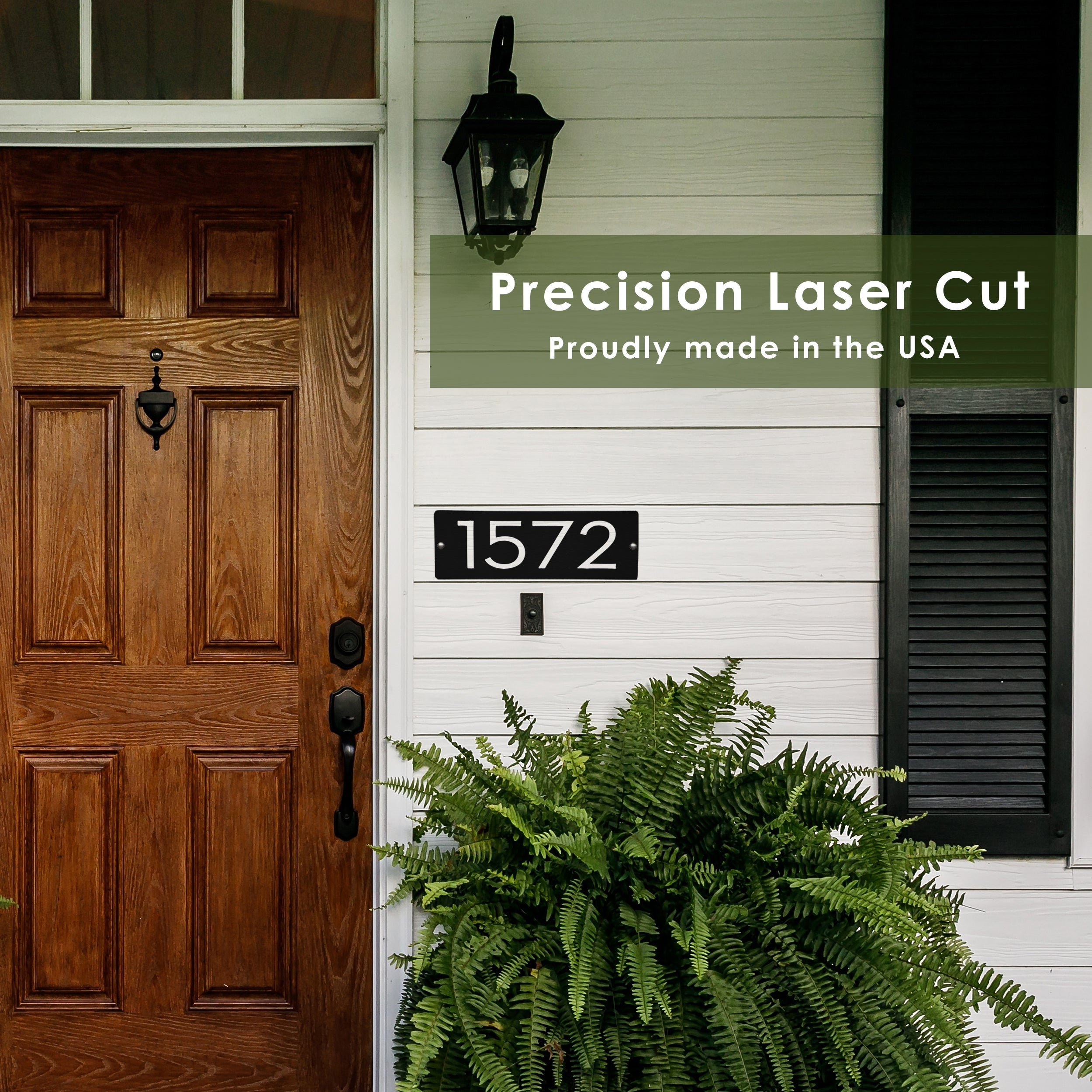 Cider House Rectangular Address Plaque - Metal Horizontal House Numbers