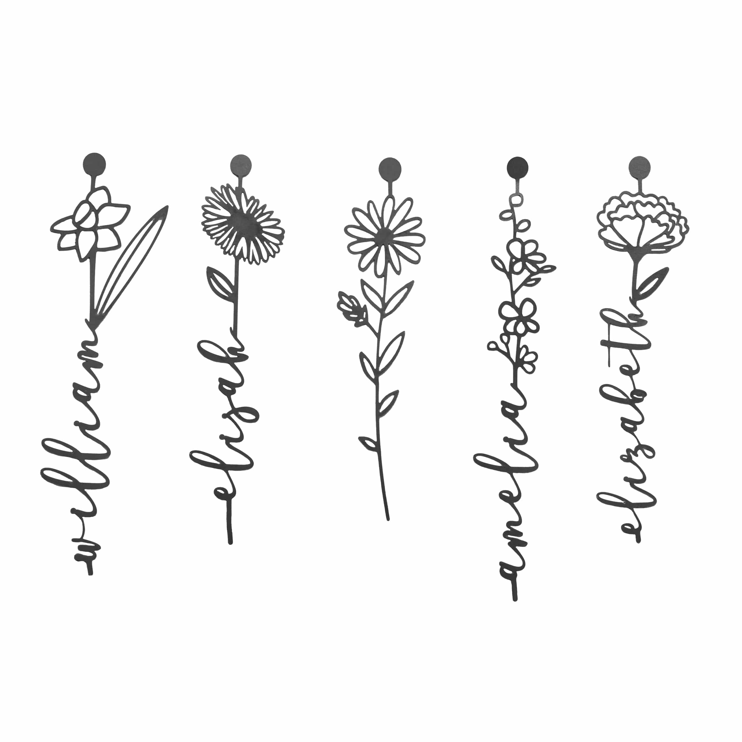 Birth Month Flowers - 3 pack - Family Name Sign Mother's Day Gift