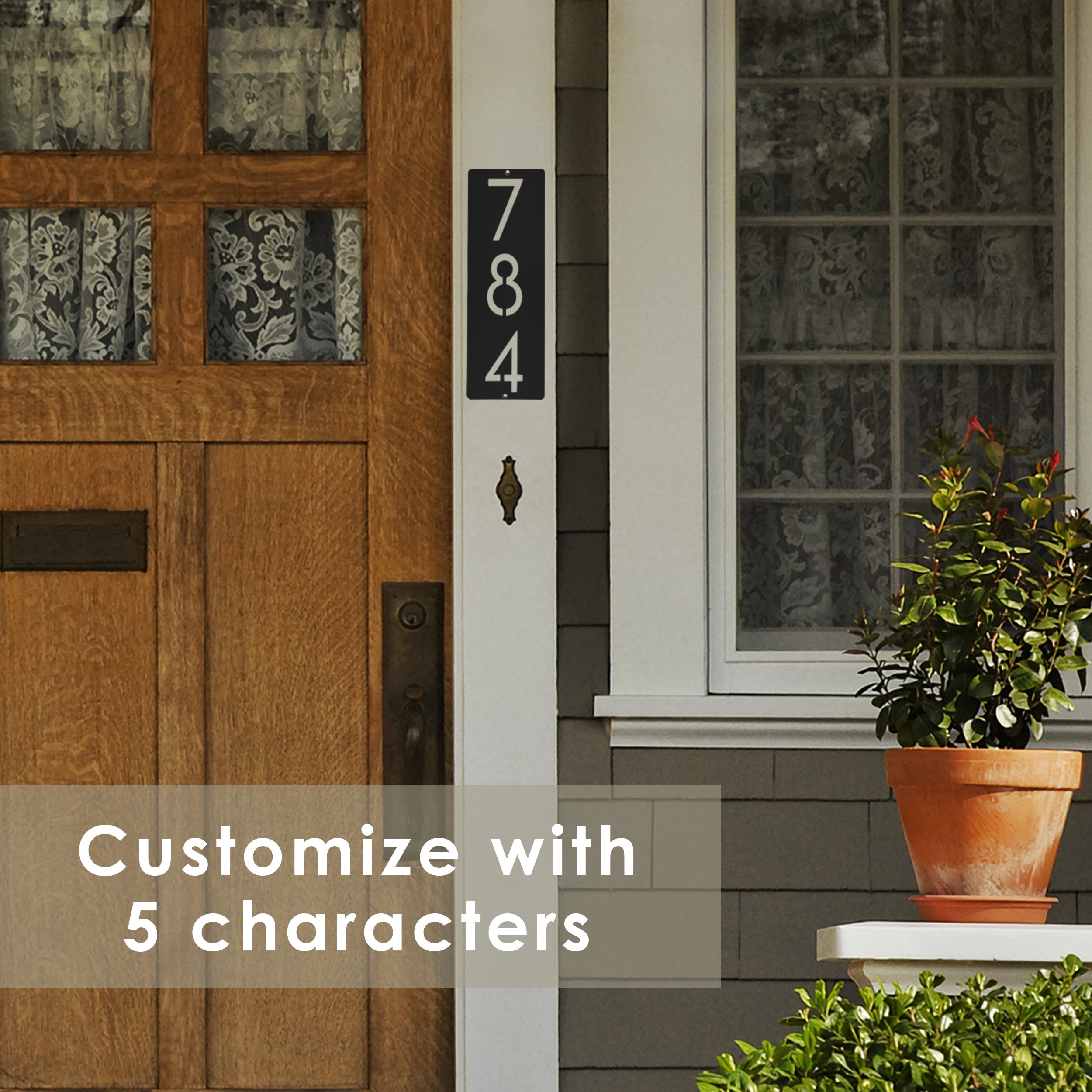 Cider House Rectangular Address Plaque - Metal Vertical House Numbers For Outside Home