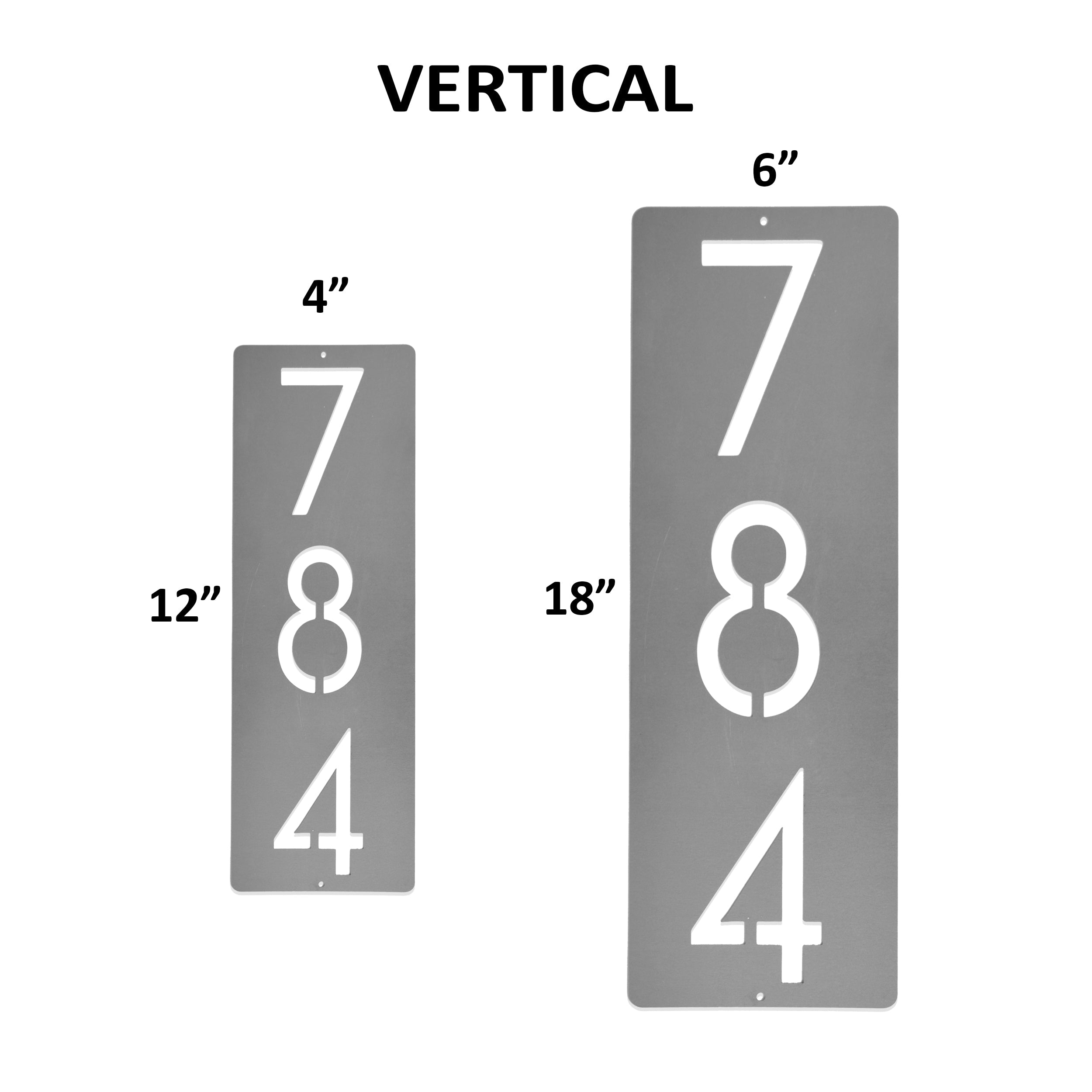 Cider House Rectangular Address Plaque - Metal Vertical House Numbers For Outside Home