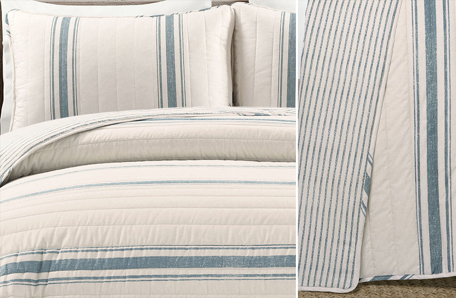 Reversible Striped 3 Piece Bedding Set, Pick Your Color/Size