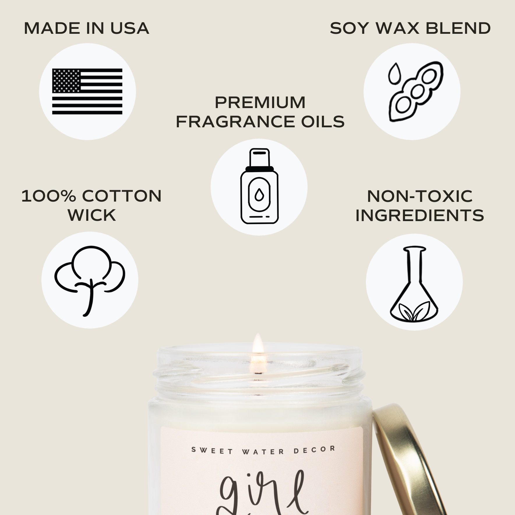 Girl Mom Soy Candle - Clear Jar - 9 oz
