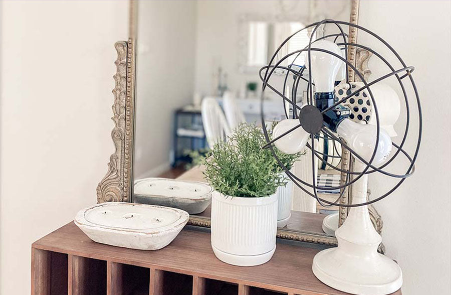 Antique White Fan Lamp