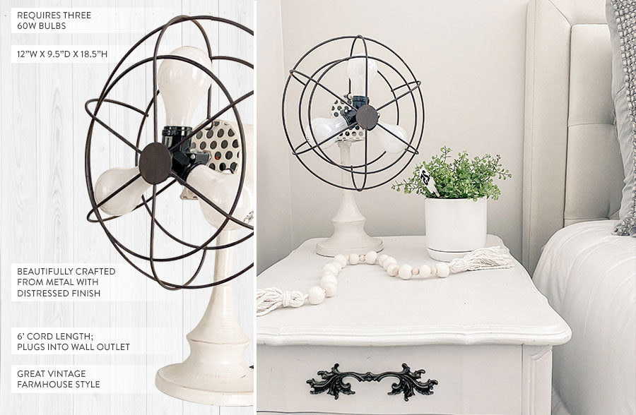 Antique White Fan Lamp