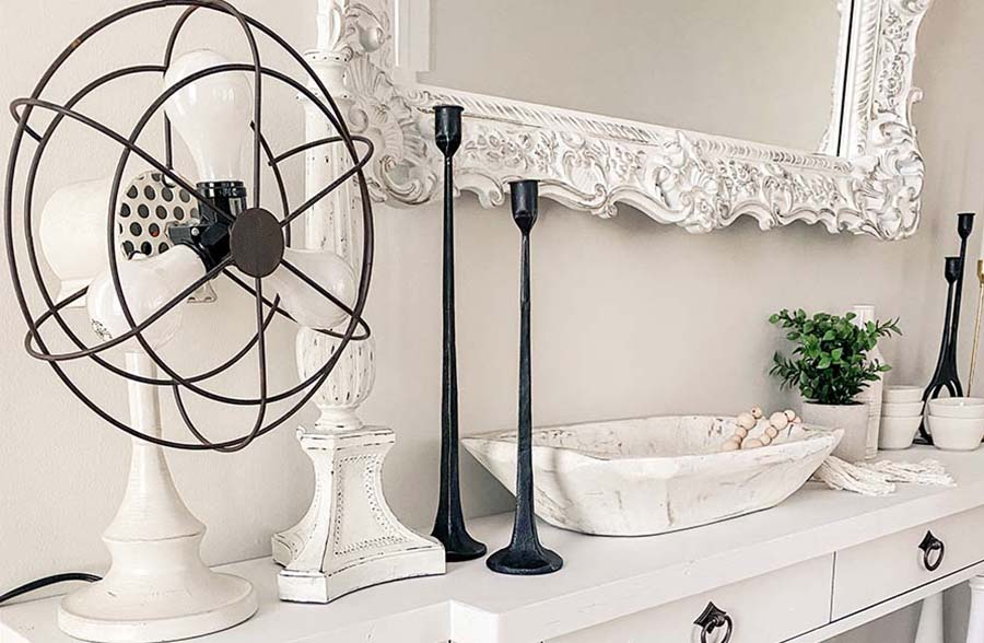 Antique White Fan Lamp