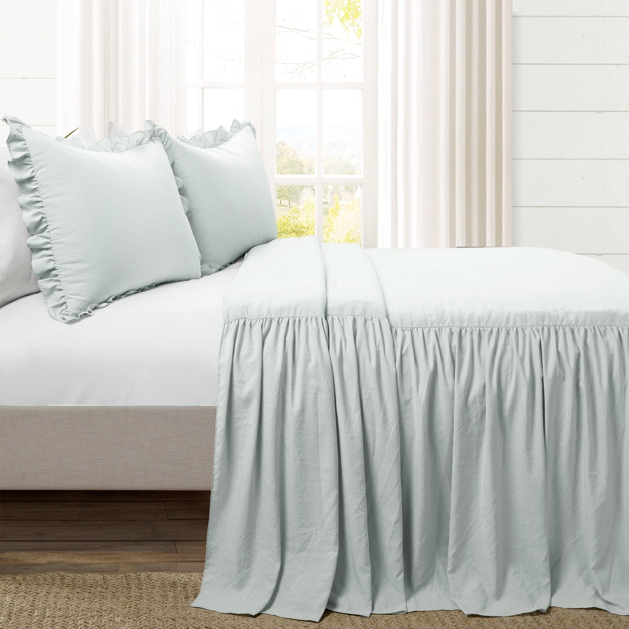 Ruffle Skirt Bedspread Set-Tolkye