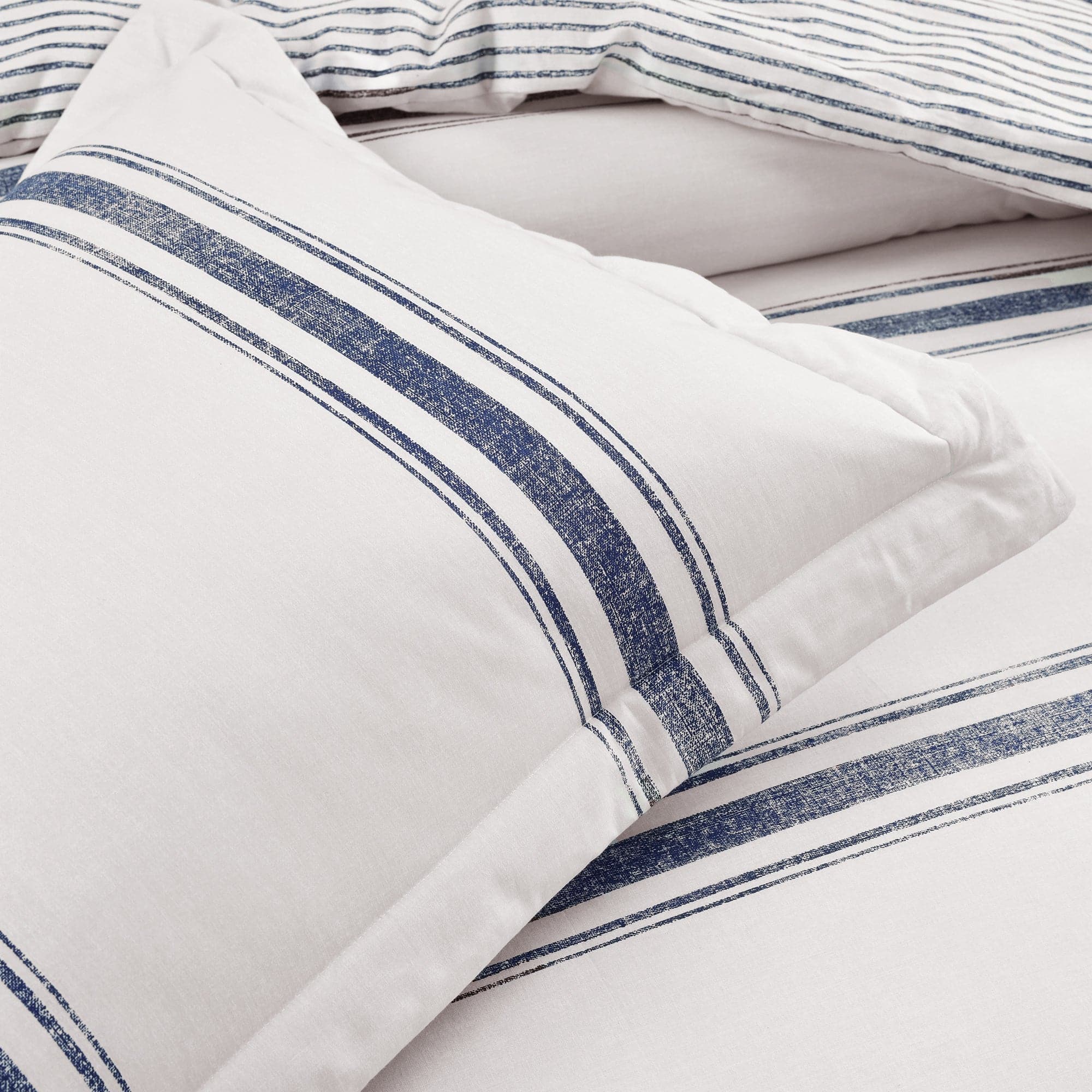 Farmhouse Stripe 100% Cotton Duvet Cover Set-Tolkye