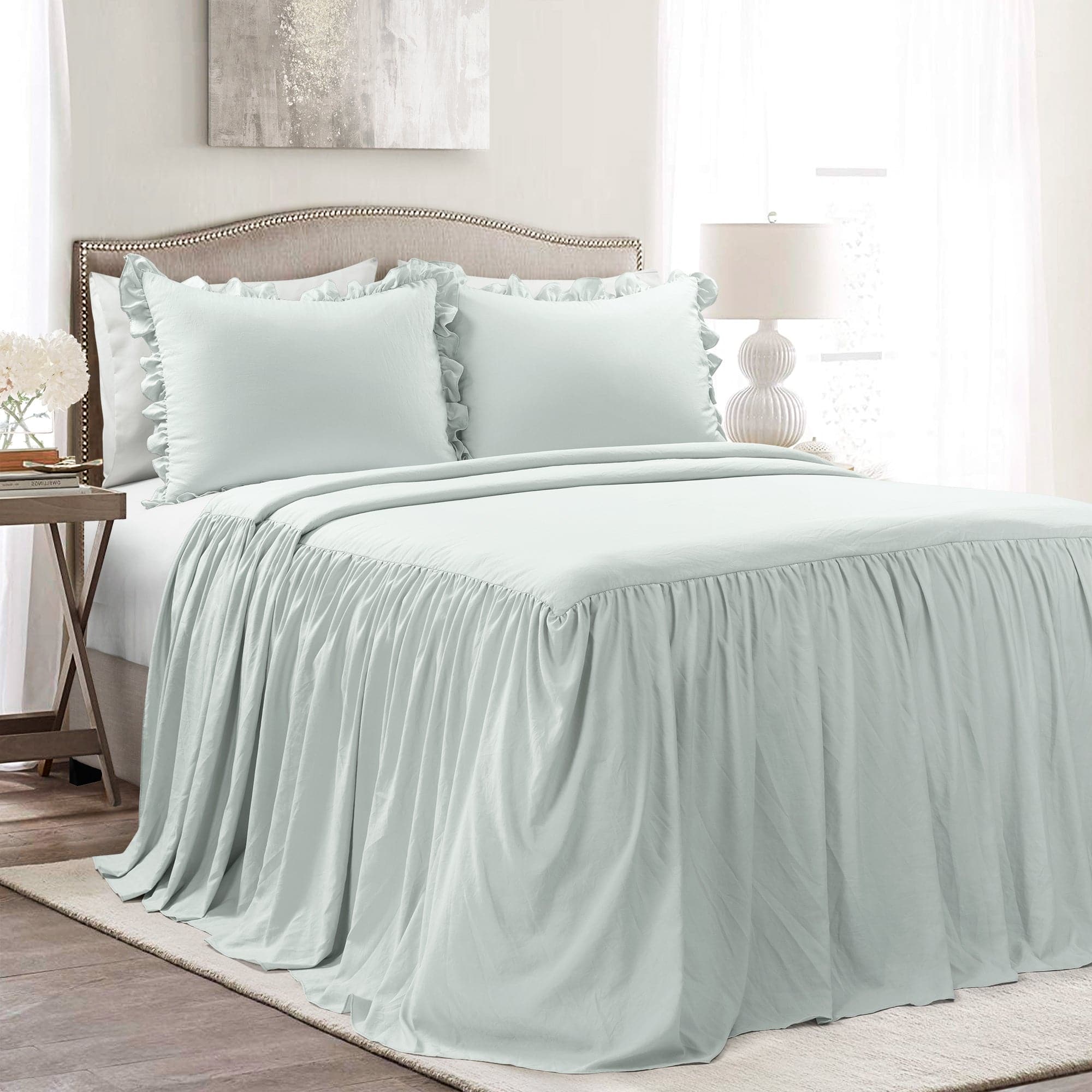 Ruffle Skirt Bedspread Set-Tolkye