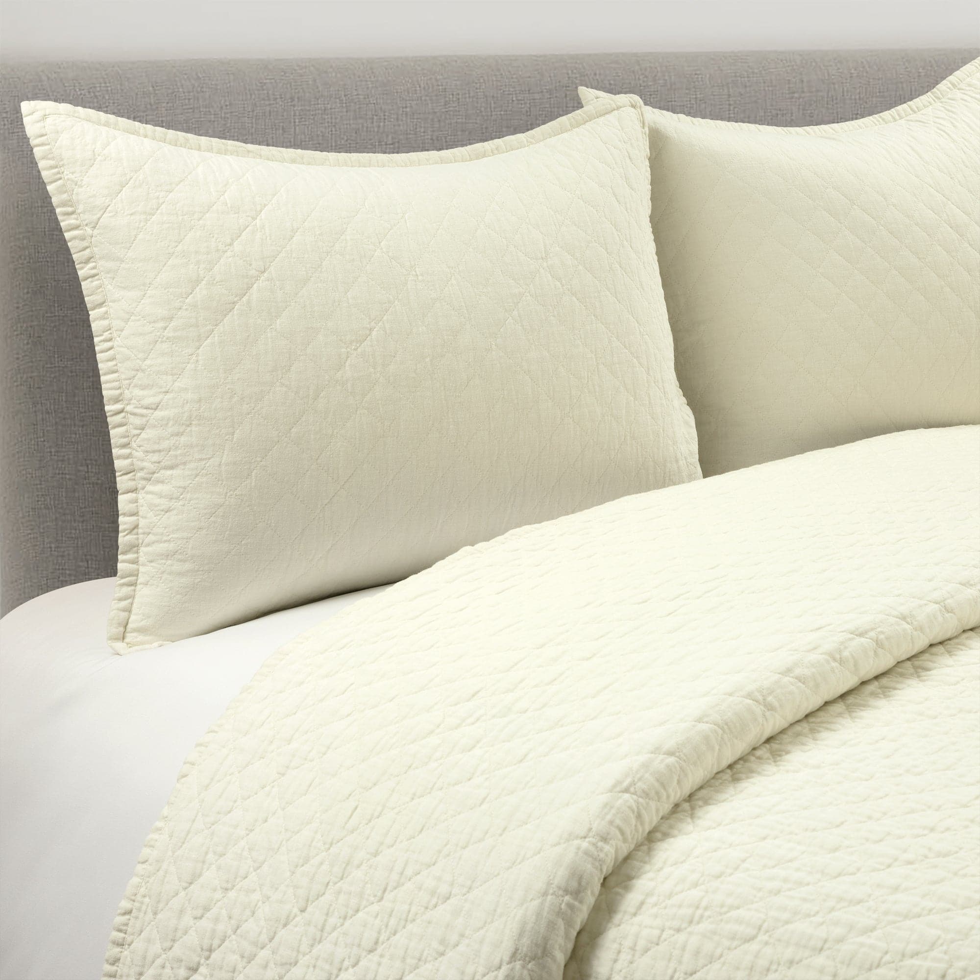 Belgian Flax Linen Rich Cotton Blend Quilt 3 Piece Set-Tolkye