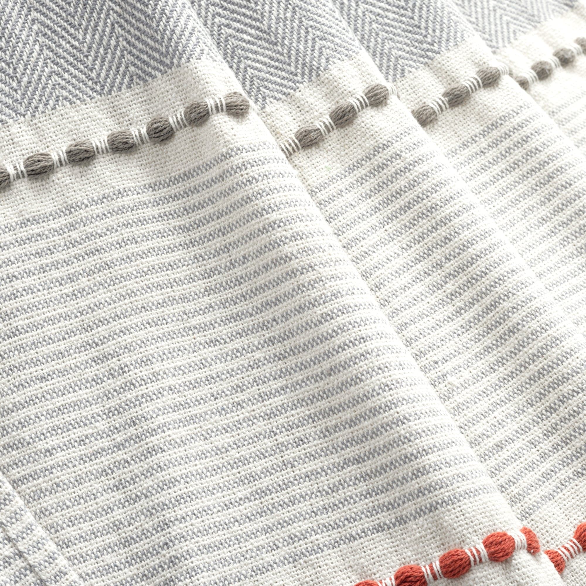 Herringbone Stripe Yarn Dyed Cotton Woven Tassel Throw-Tolkye